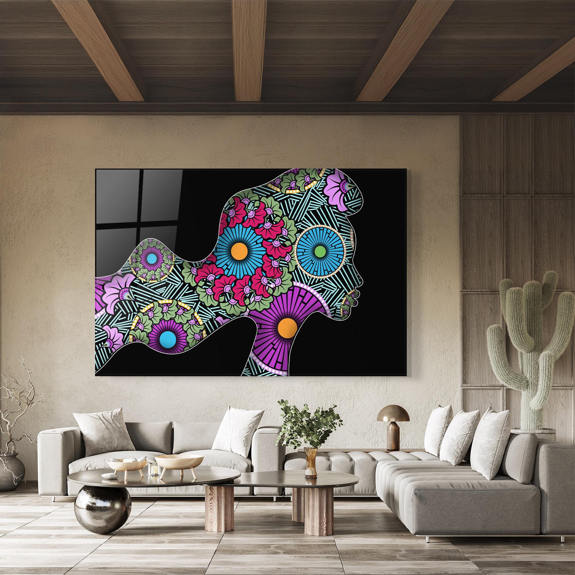 Tablou Sticla Colorful Shilouette mockup 8