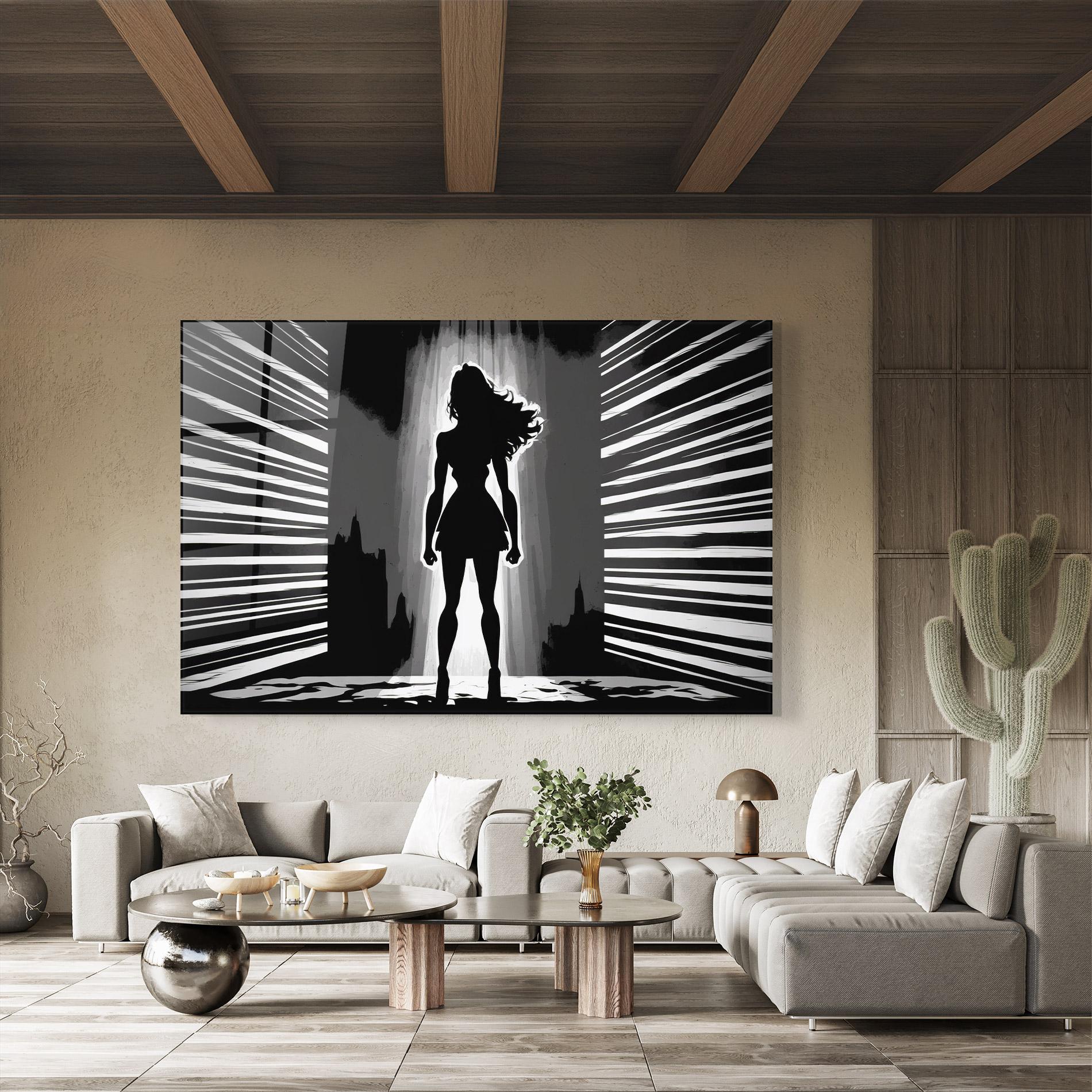 Tablou Sticla Dark Girl Power mockup 8