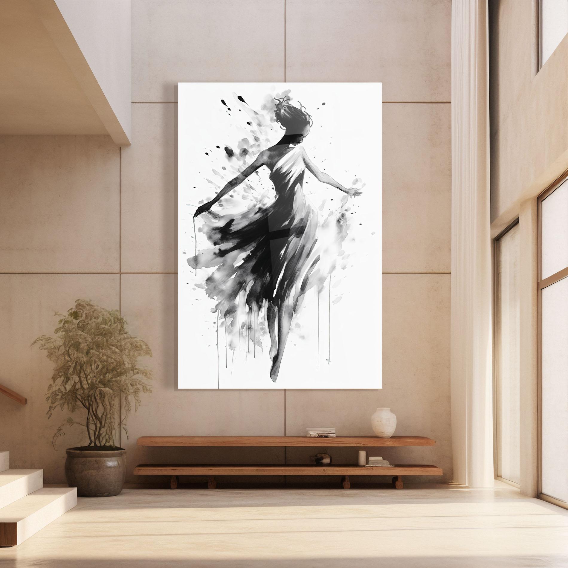 Tablou Sticla Beautiful Dancing Woman mockup 8