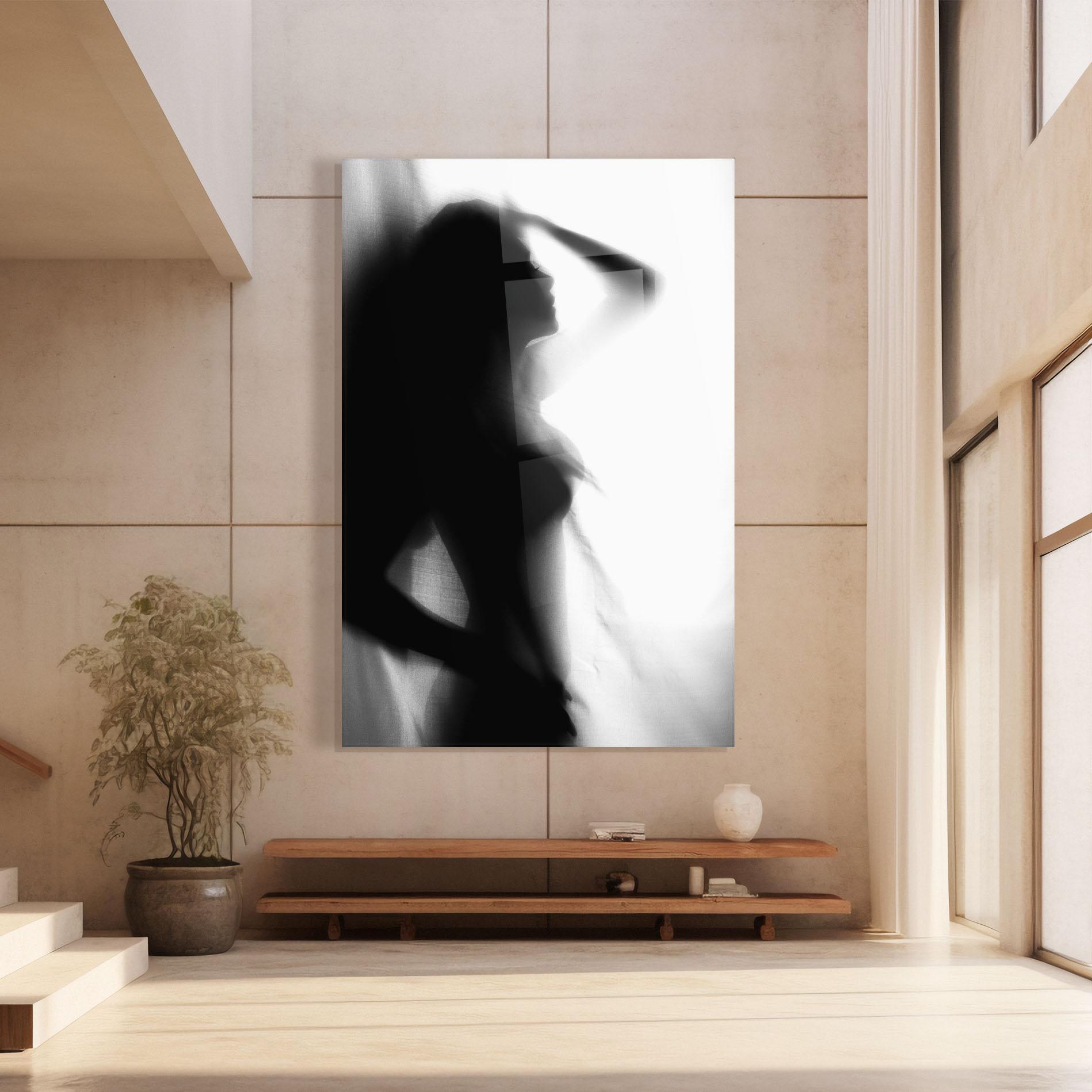 Tablou Sticla Blurred Girl mockup 8