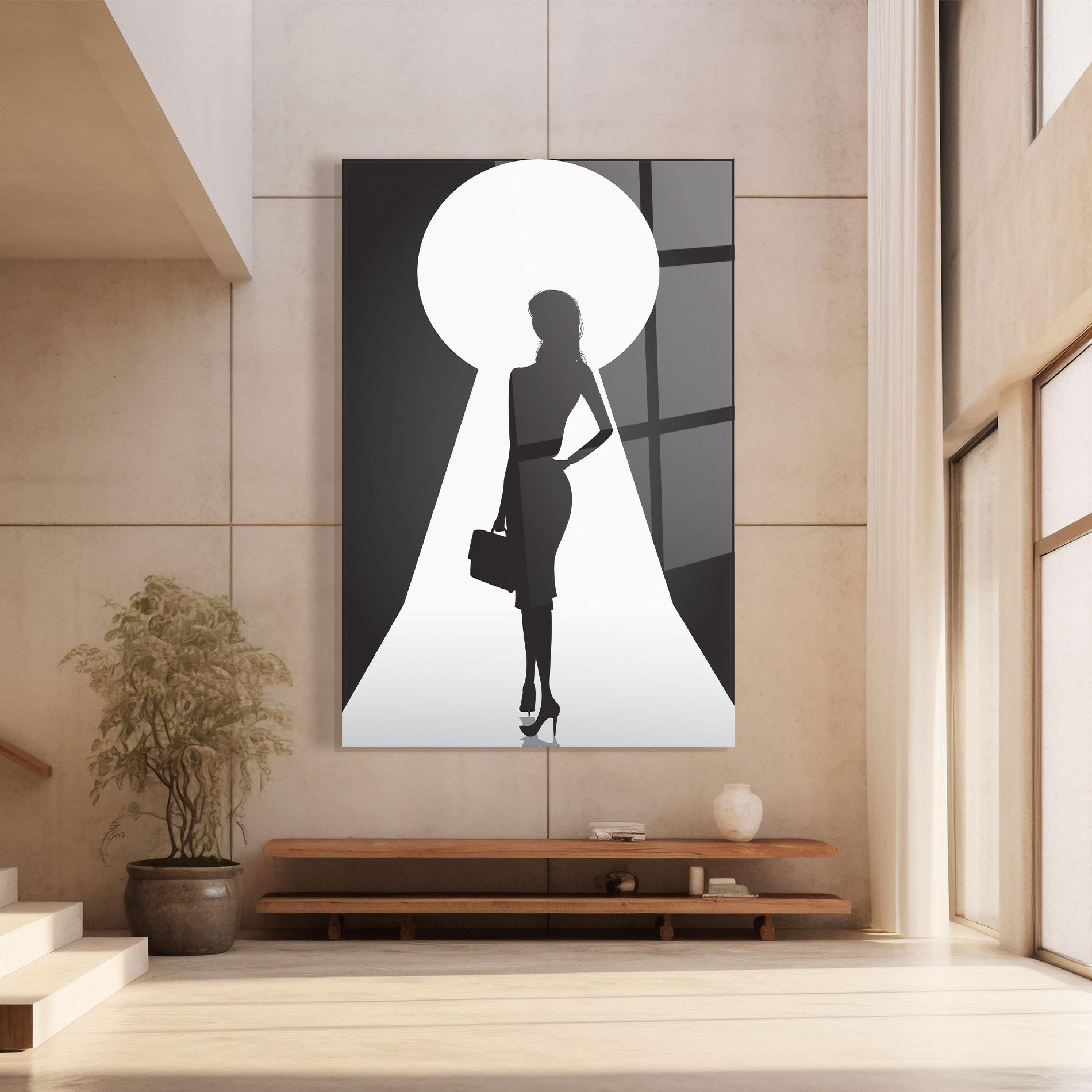 Tablou Sticla Girl Door mockup 8