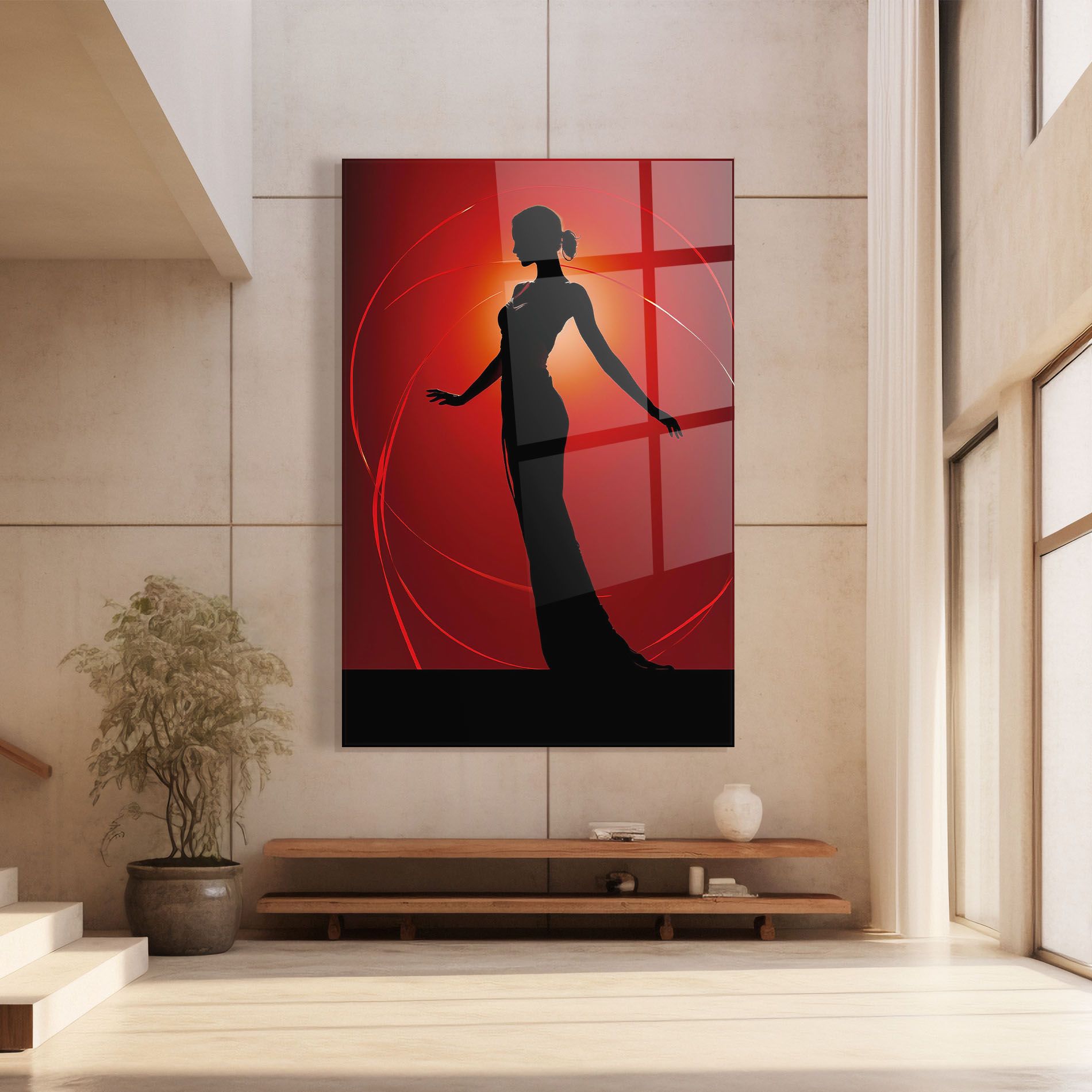 Red Background Girl mockup 8