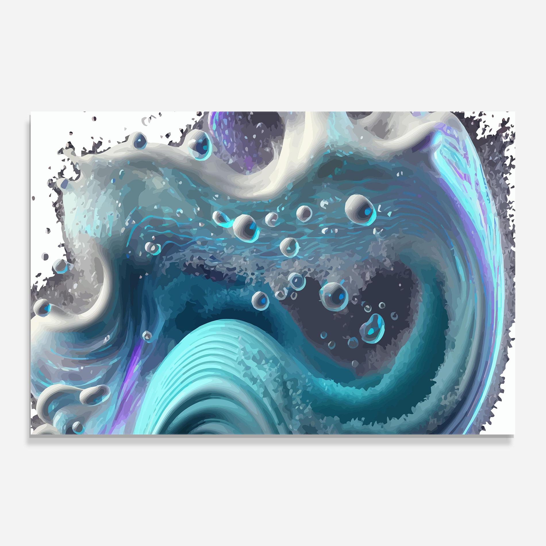 Tablou Sticla Blue Purple Water mockup 0
