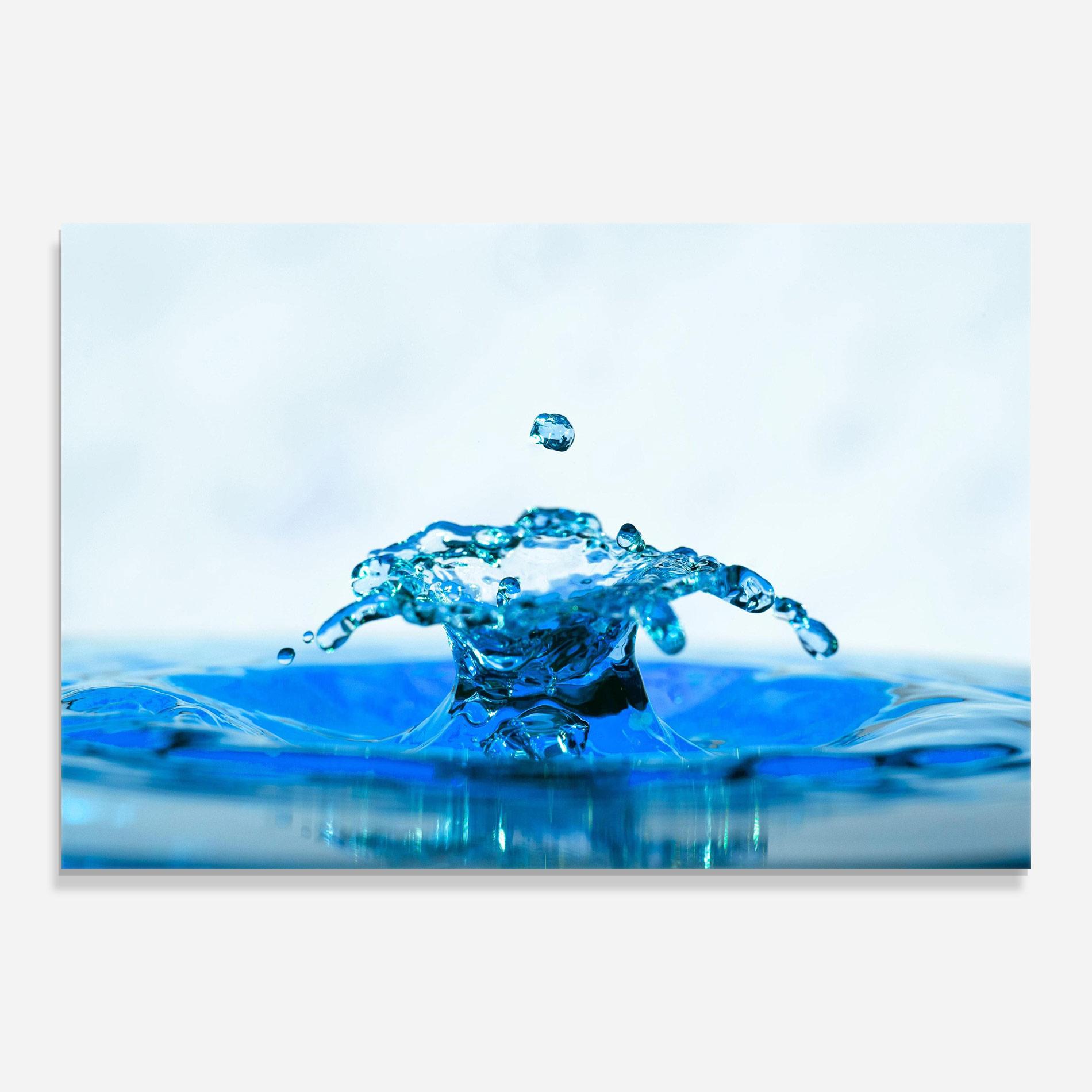Tablou Sticla Blue Water Splash mockup 0
