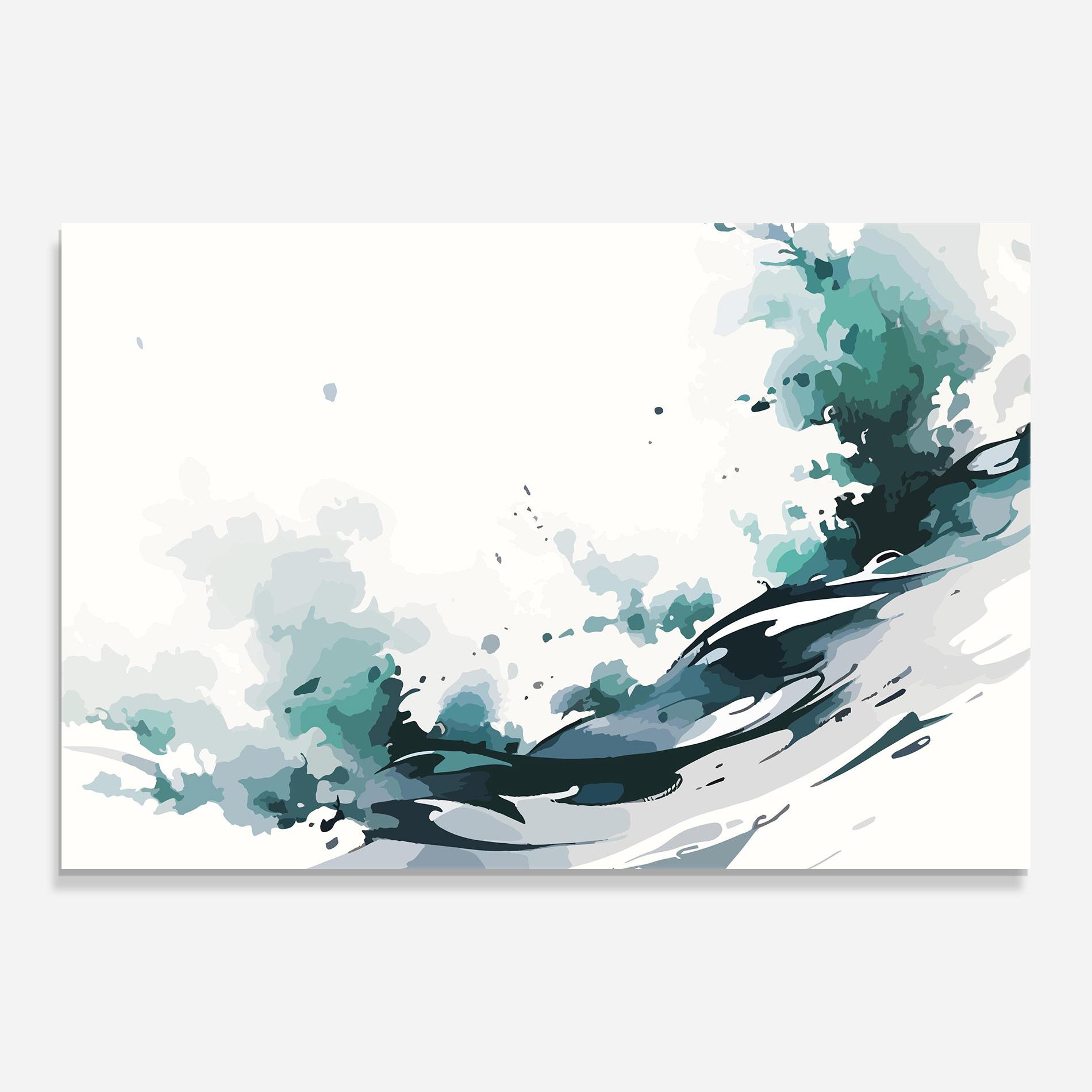 Tablou Sticla Green Blue Wave mockup 0