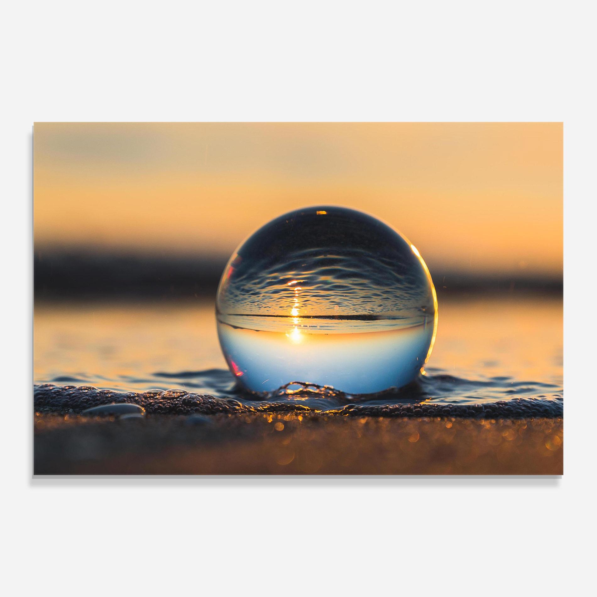 Tablou Sticla Water Bubble Reflecting mockup 0