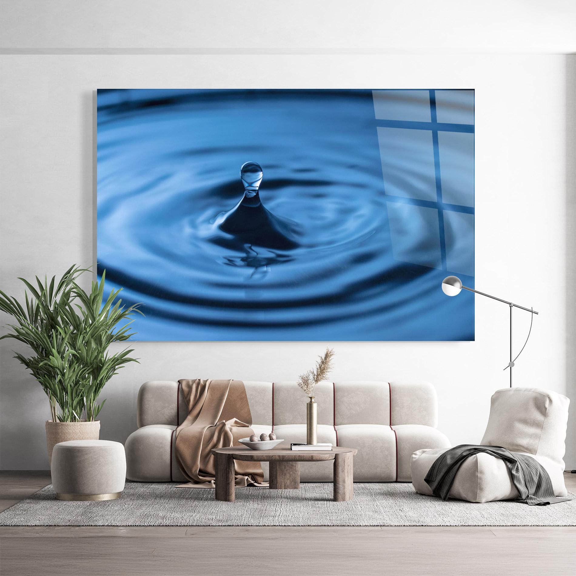 Tablou Sticla Blue Small Drop mockup 9