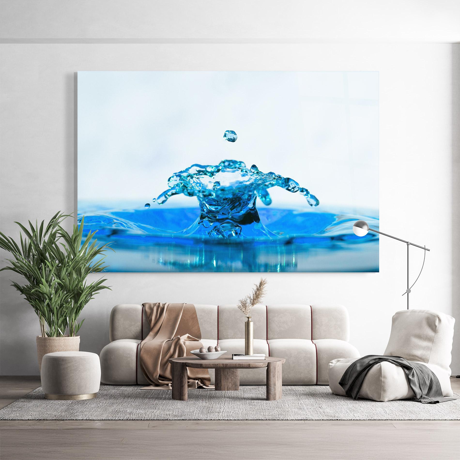 Tablou Sticla Blue Water Splash mockup 9