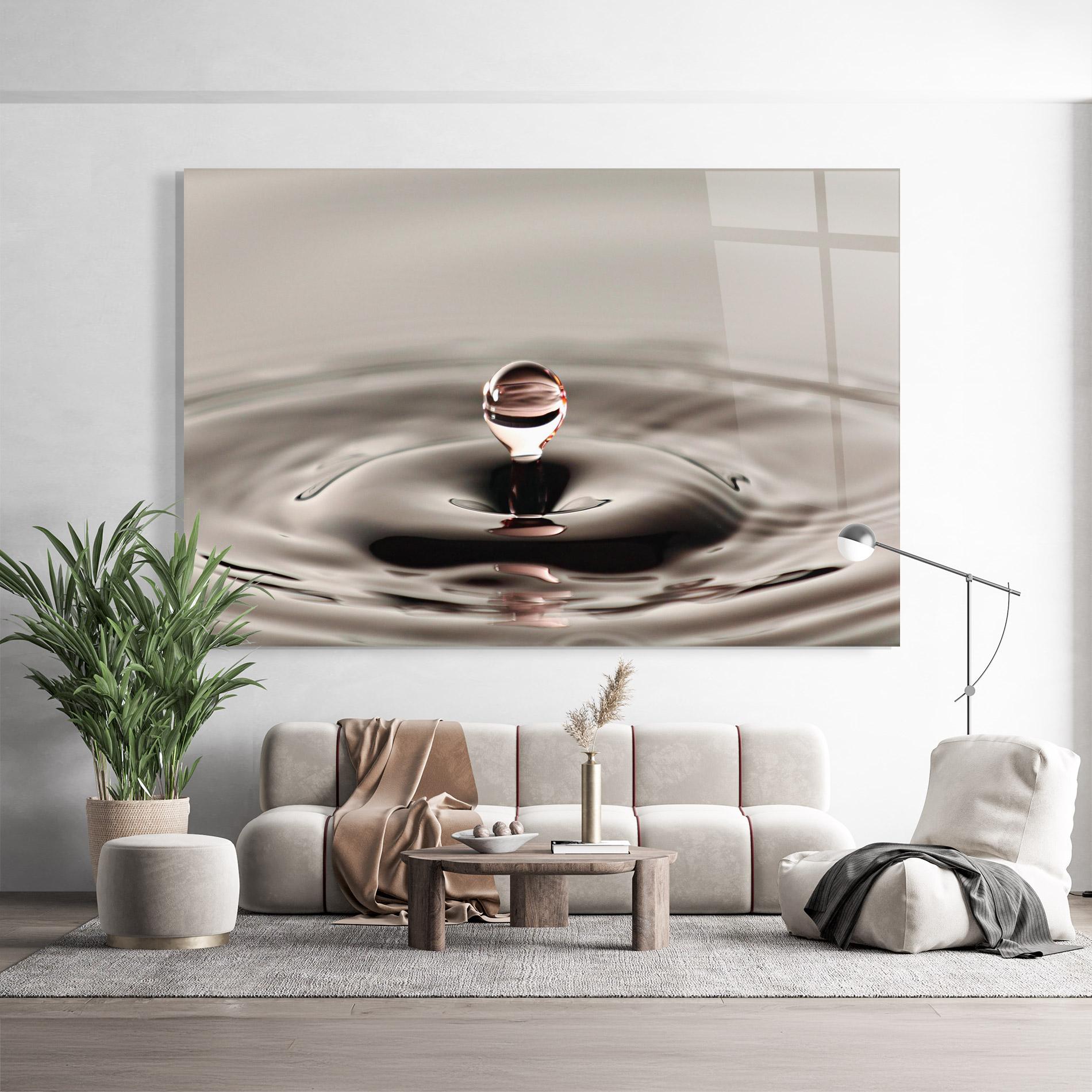 Tablou Sticla Close Red Water Drop mockup 9