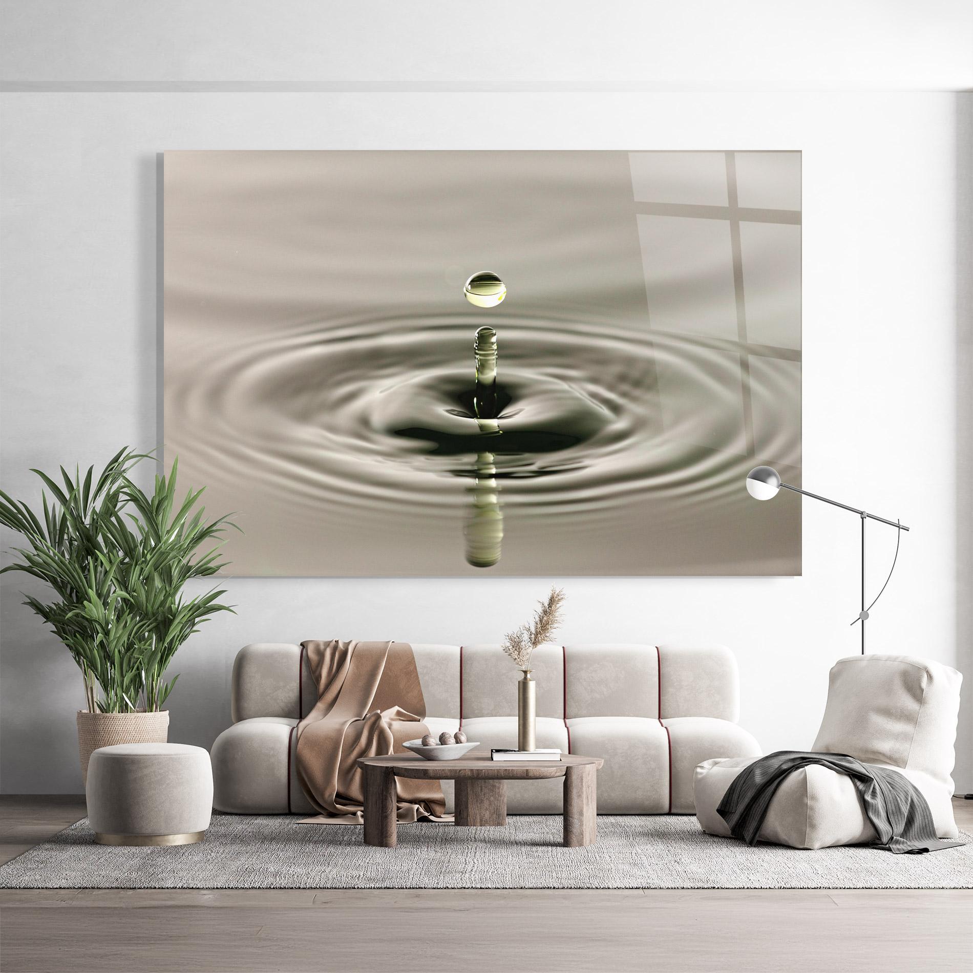 Tablou Sticla Green Water Drop mockup 9