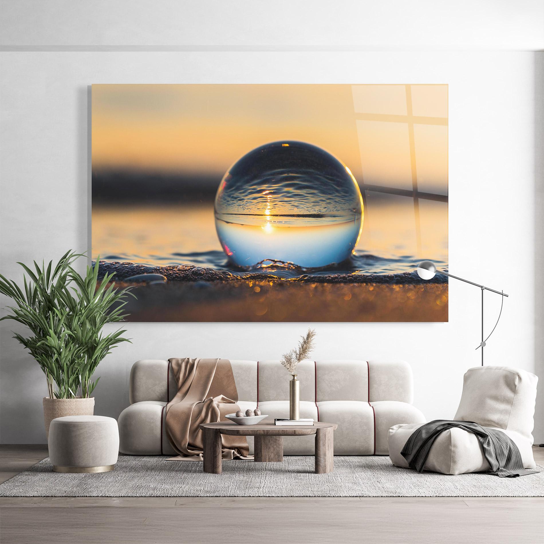 Tablou Sticla Water Bubble Reflecting mockup 9