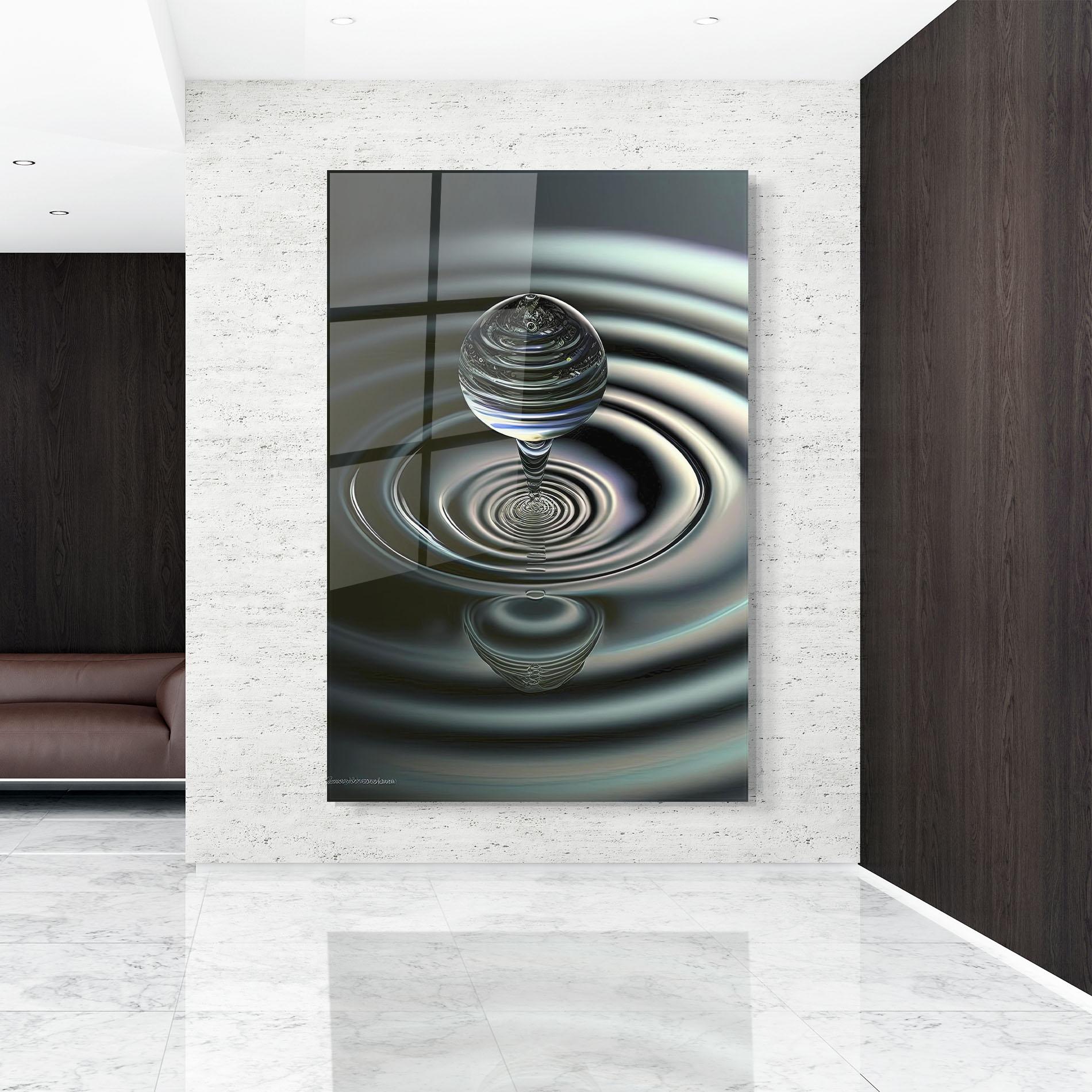 Tablou Sticla Beautiful Water Drop mockup 9