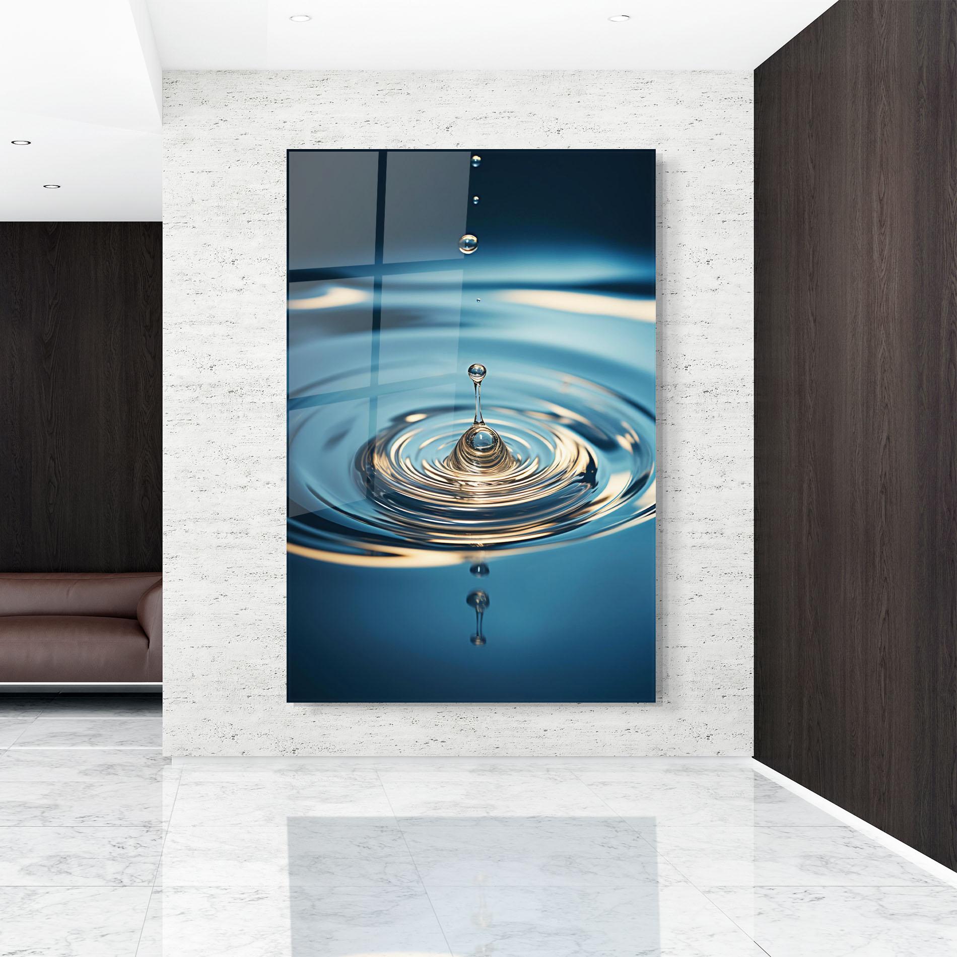 Tablou Sticla Cream Water Drop mockup 9