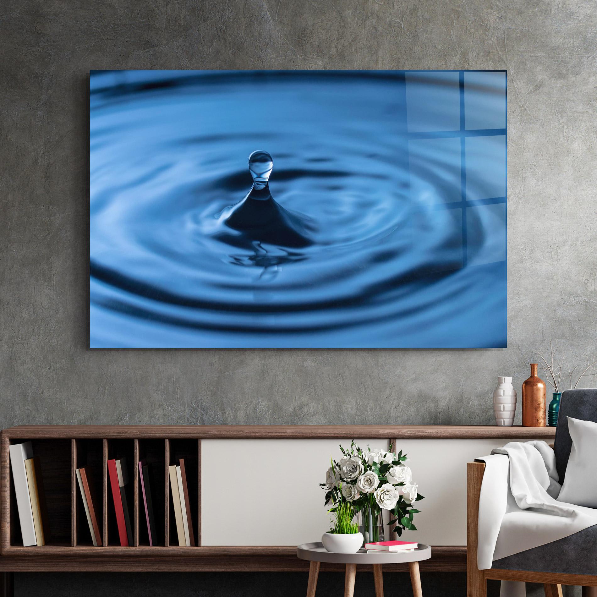Tablou Sticla Blue Small Drop mockup 2