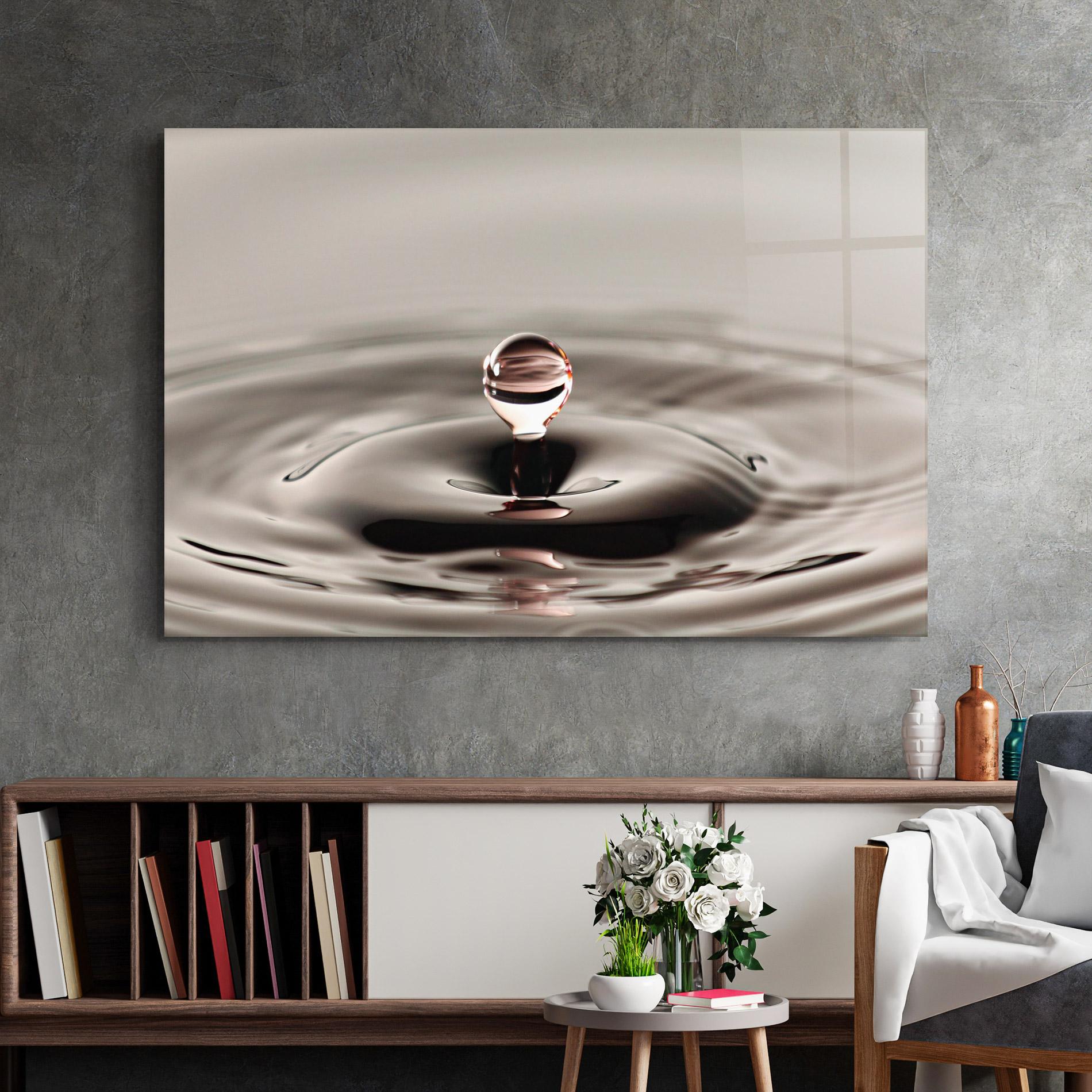 Tablou Sticla Close Red Water Drop mockup 2