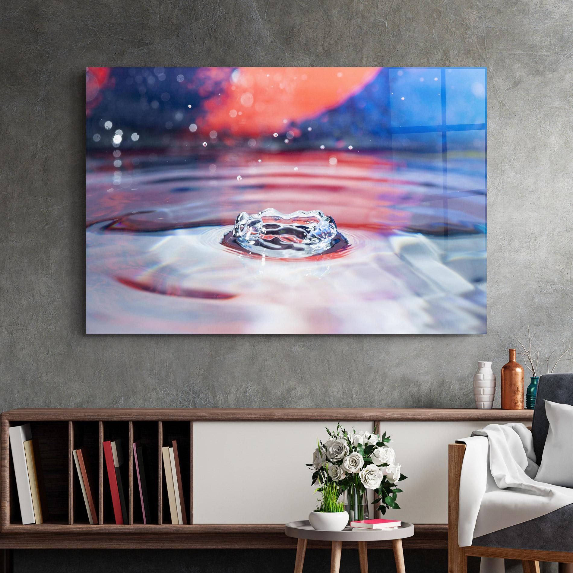 Tablou Sticla Colorful Water Surface mockup 2