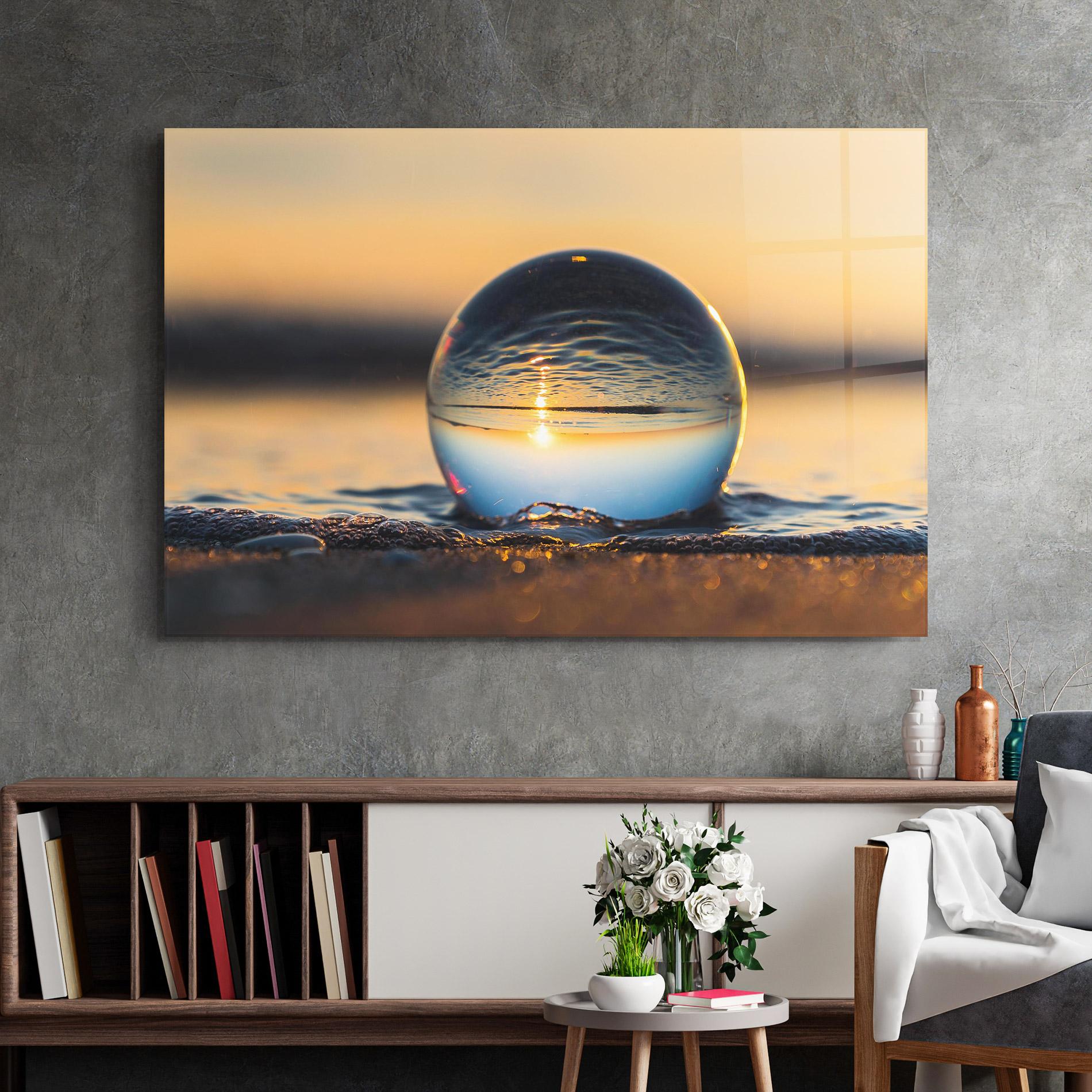 Tablou Sticla Water Bubble Reflecting mockup 2