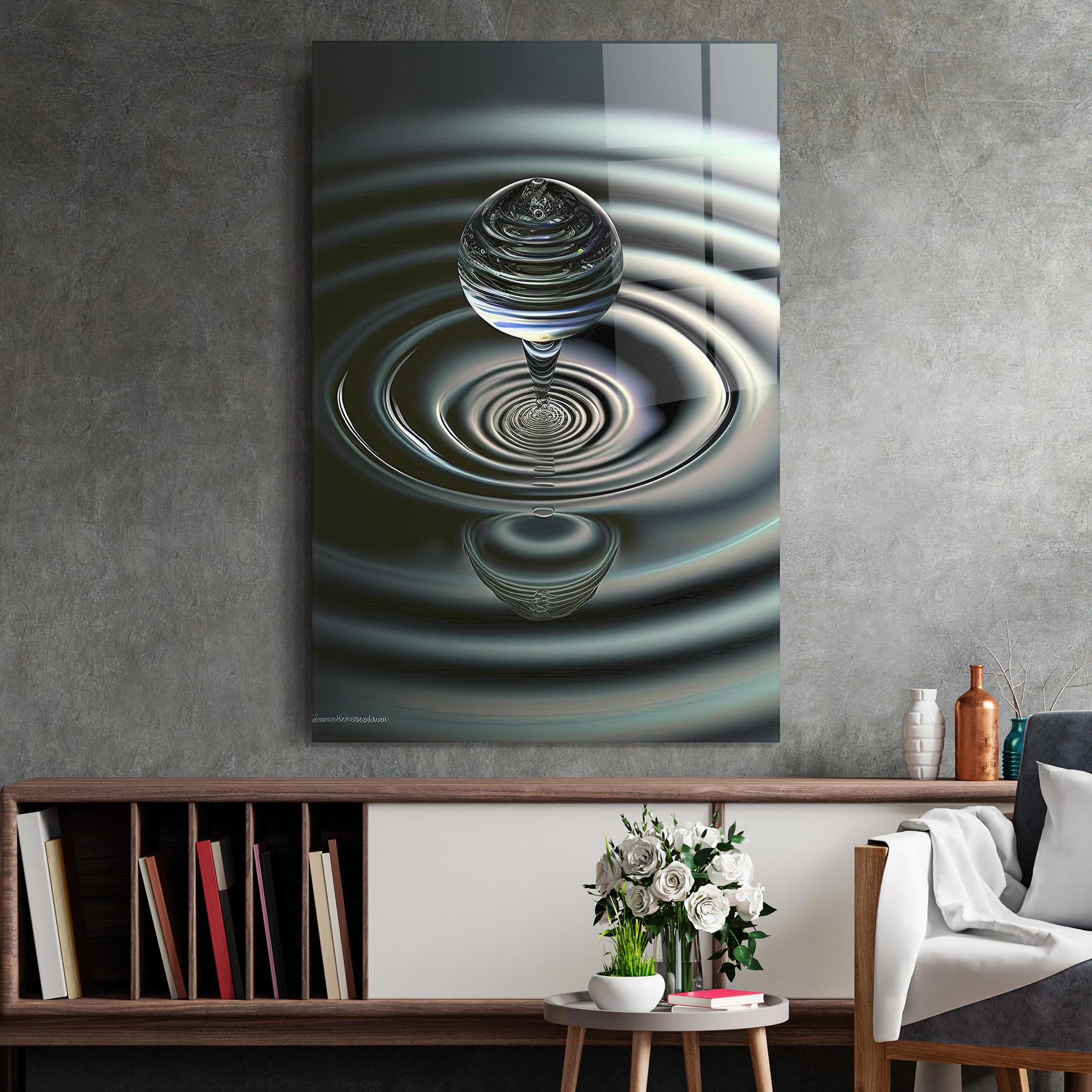 Tablou Sticla Beautiful Water Drop mockup 2