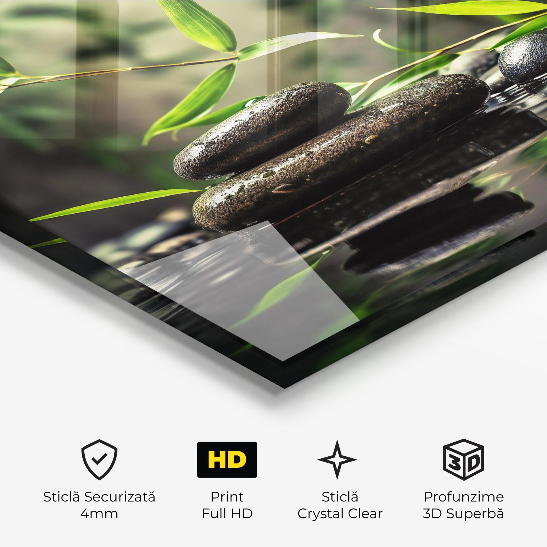 Tablou Sticla Bamboo Plant Water mockup 3