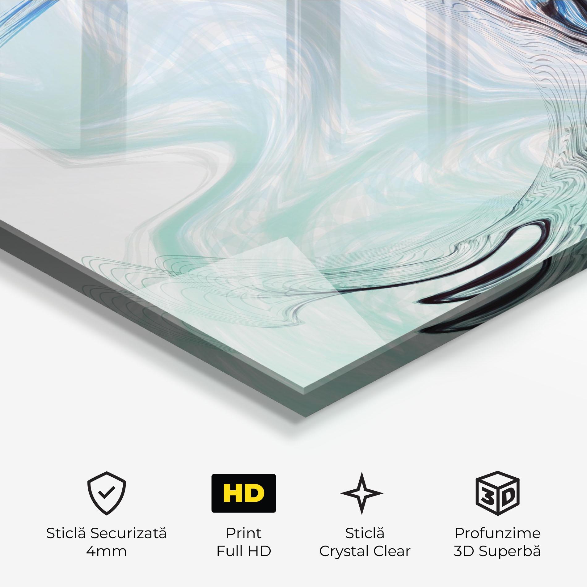 Tablou Sticla Blue Black Art mockup 3