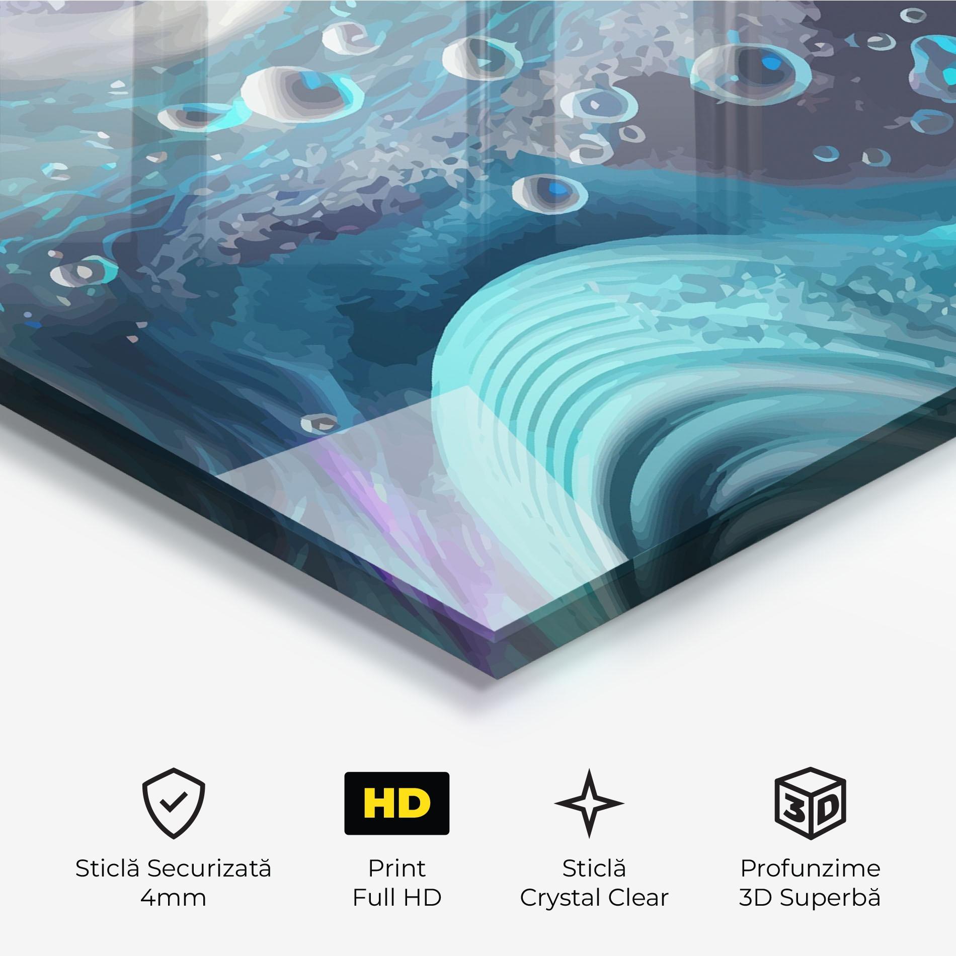 Tablou Sticla Blue Purple Water mockup 3