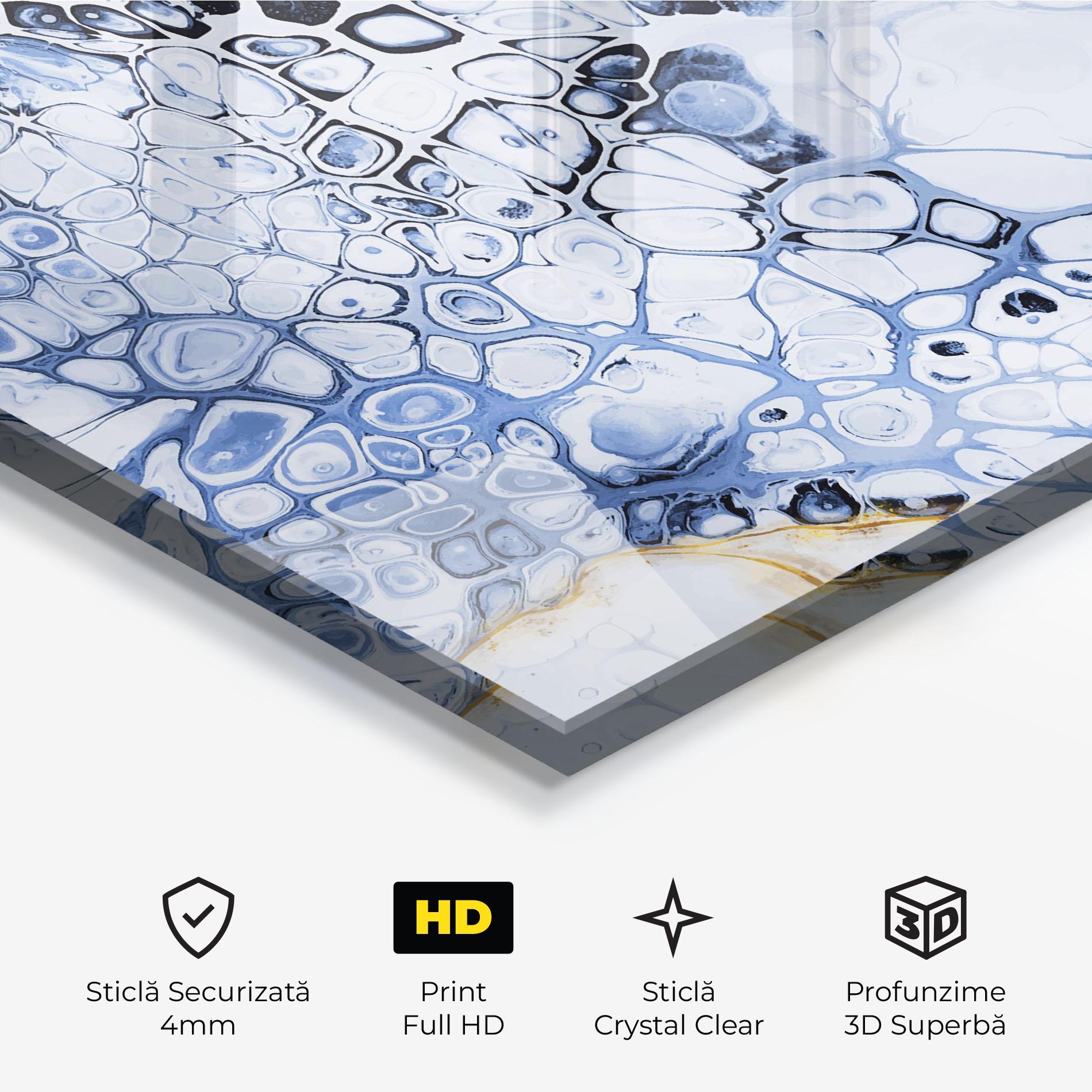 Tablou Sticla Blue Yellow Water Art mockup 3