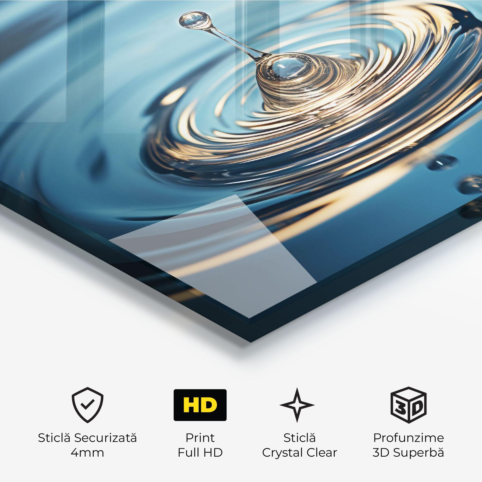 Tablou Sticla Cream Water Drop mockup 3