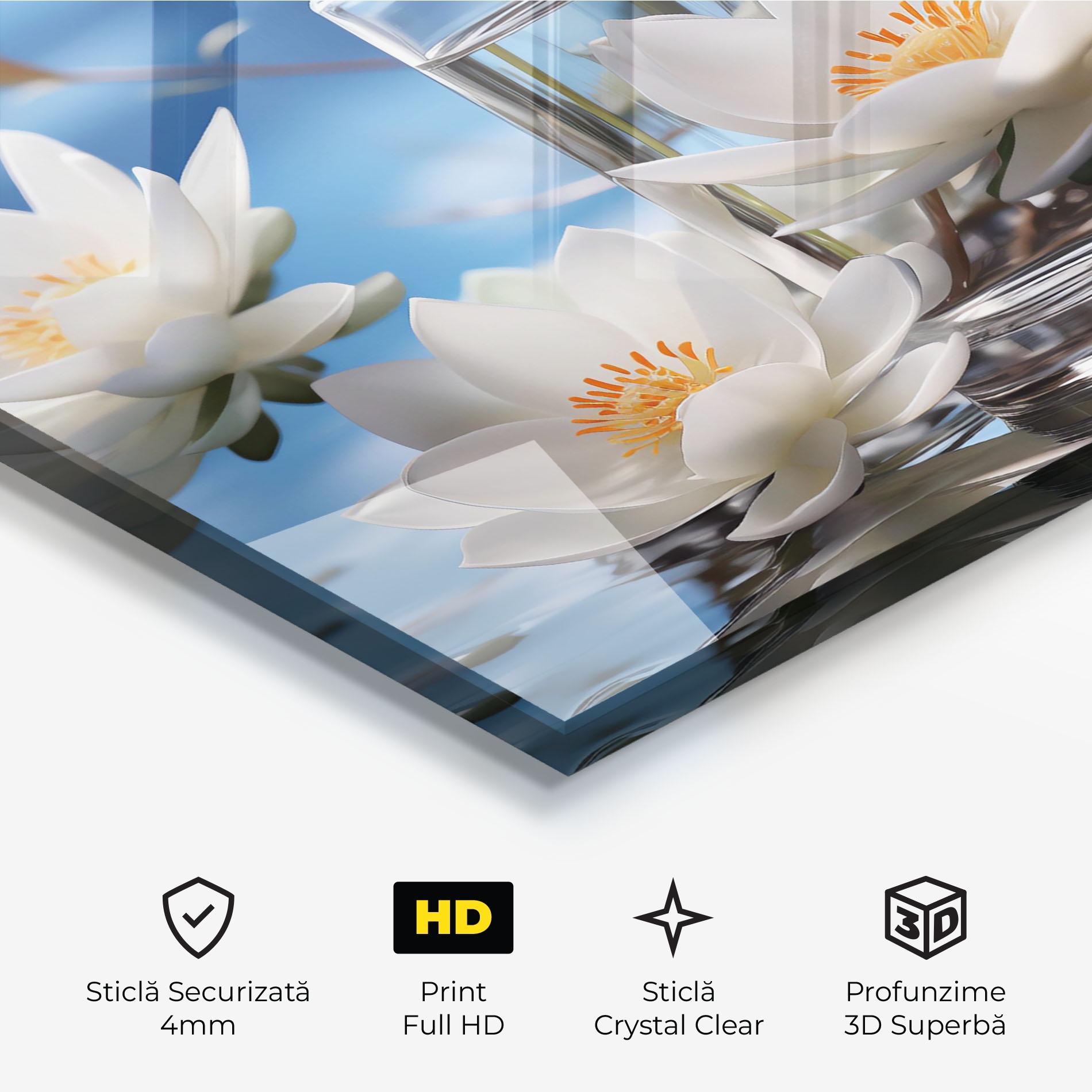 Tablou Sticla Flower Water Glass mockup 3