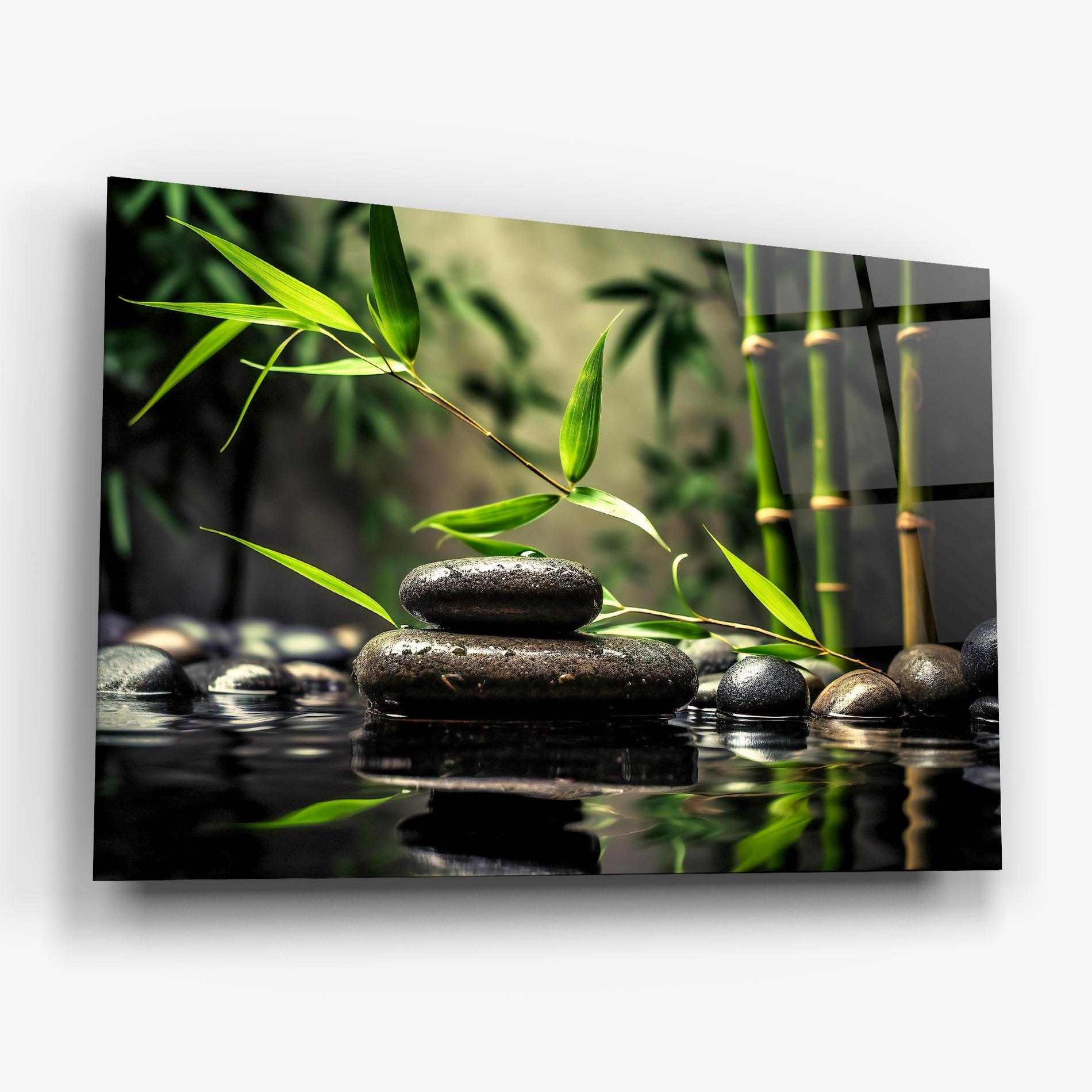 Tablou Sticla Bamboo Plant Water mockup 6