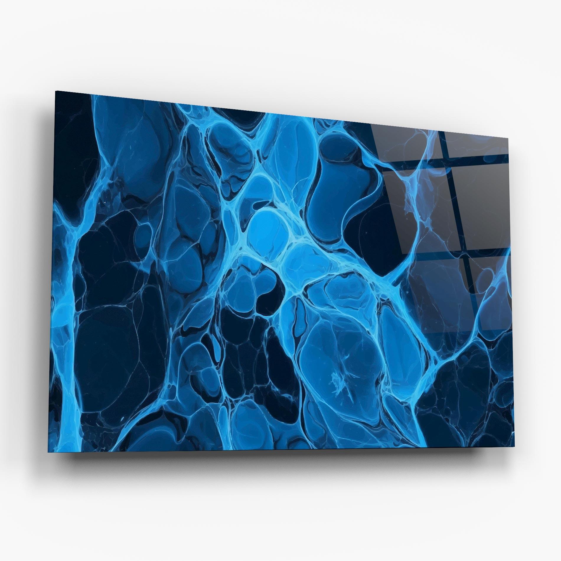 Tablou Sticla Blue Shade Water mockup 6