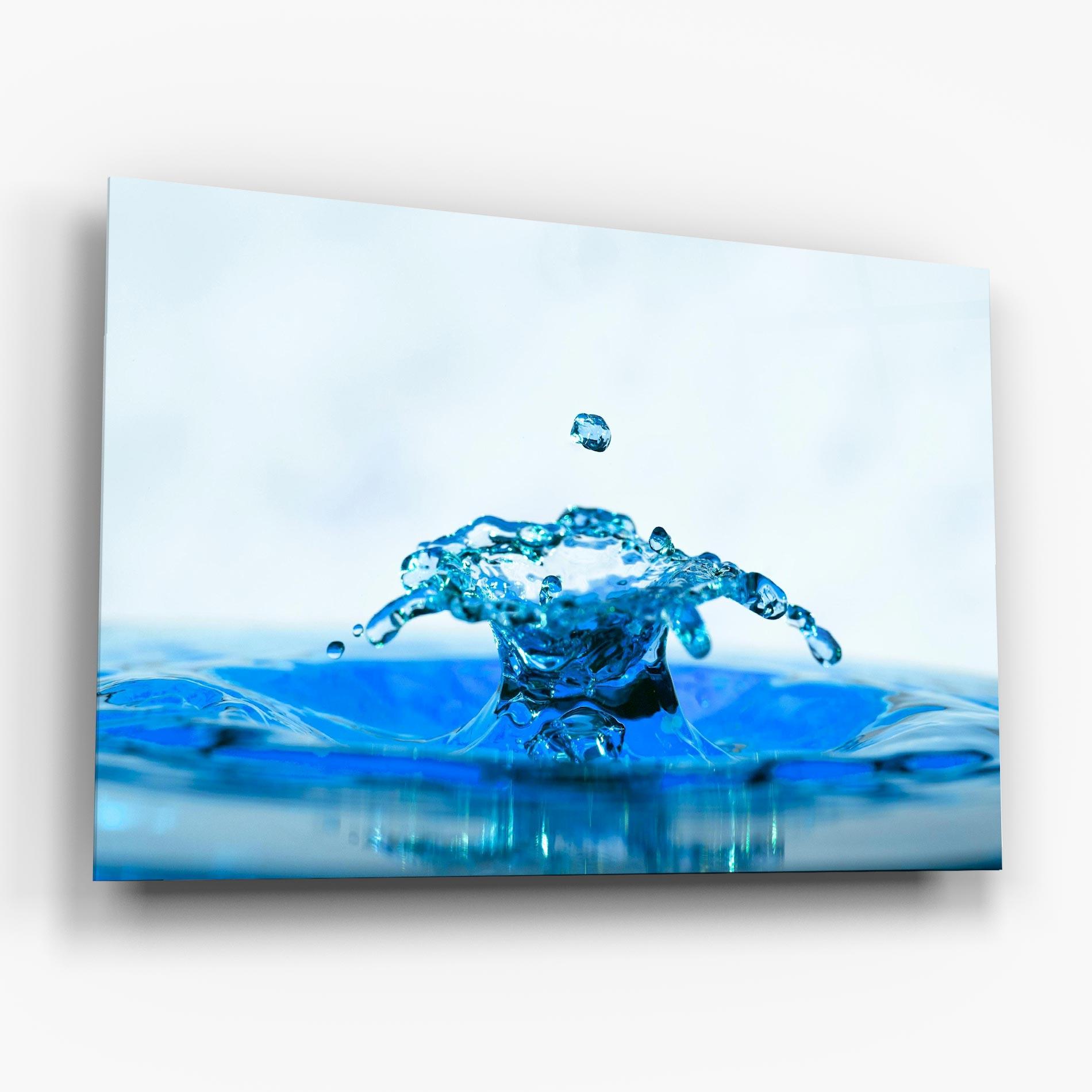 Tablou Sticla Blue Water Splash mockup 6