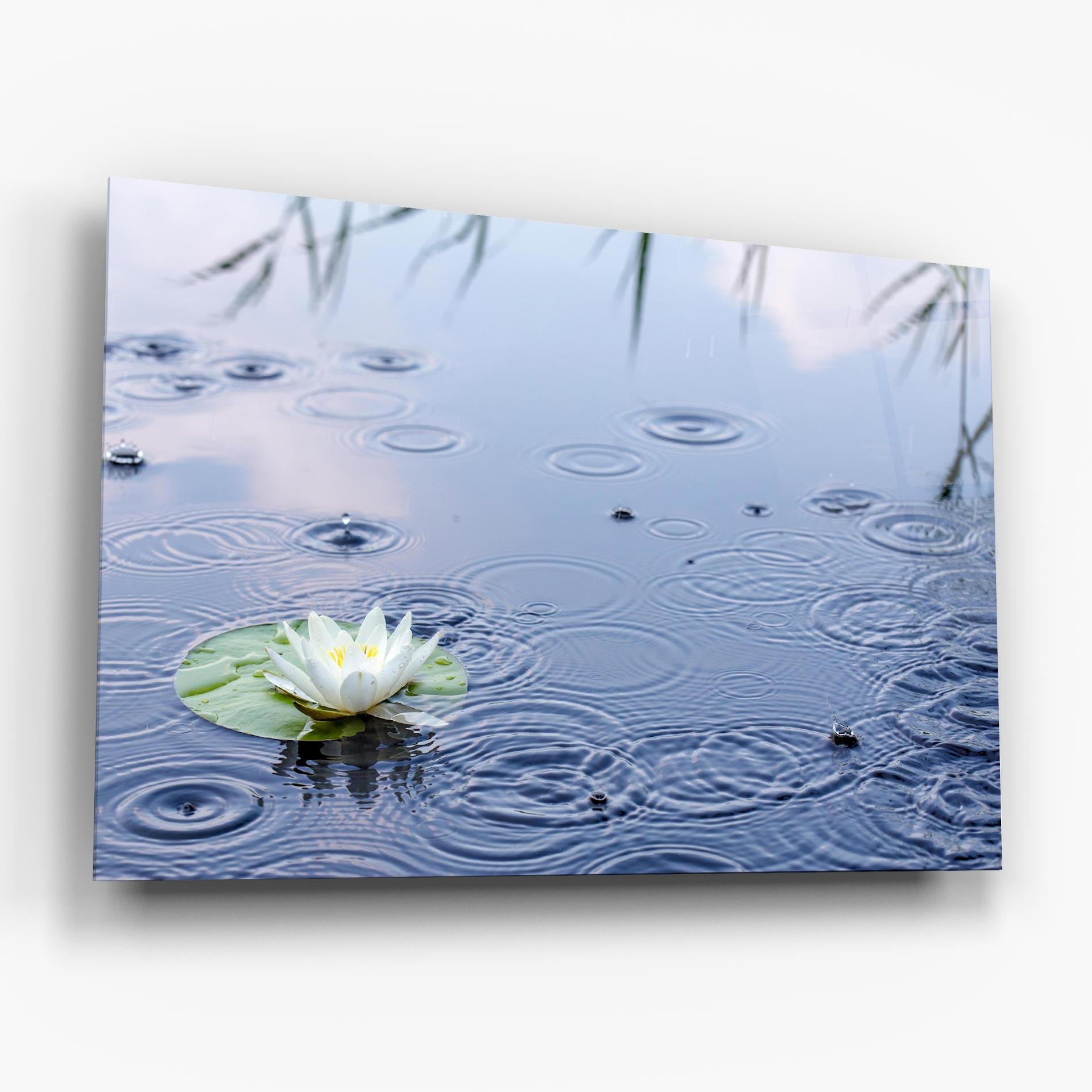 Tablou Sticla Clear Lake Rain mockup 6