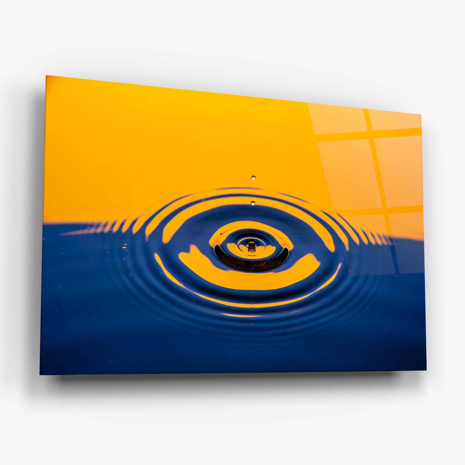Tablou Sticla Yellow Blue Drop mockup 6