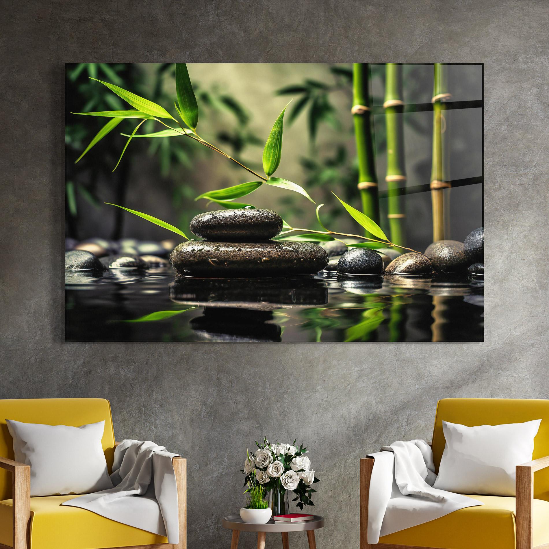 Tablou Sticla Bamboo Plant Water mockup 4
