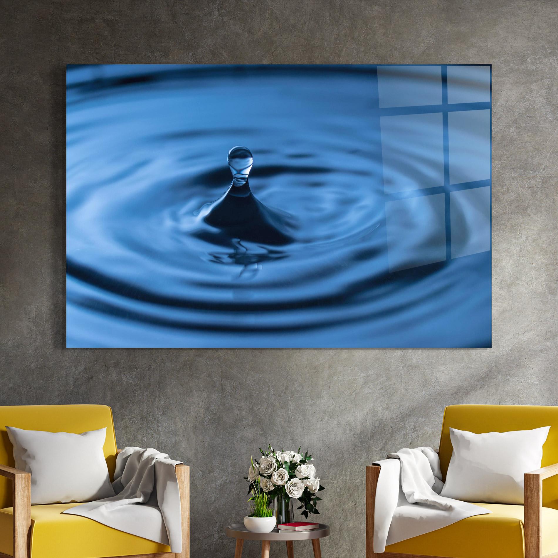 Tablou Sticla Blue Small Drop mockup 4