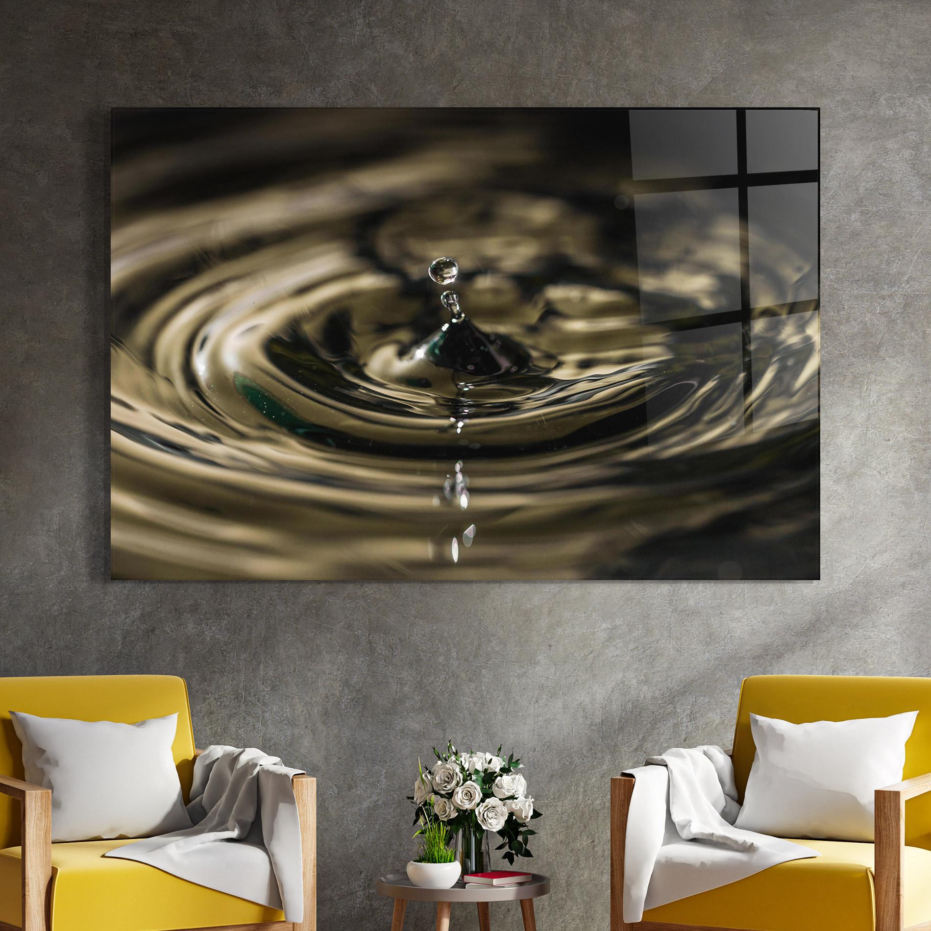 Tablou Sticla Brown Water Drop mockup 4