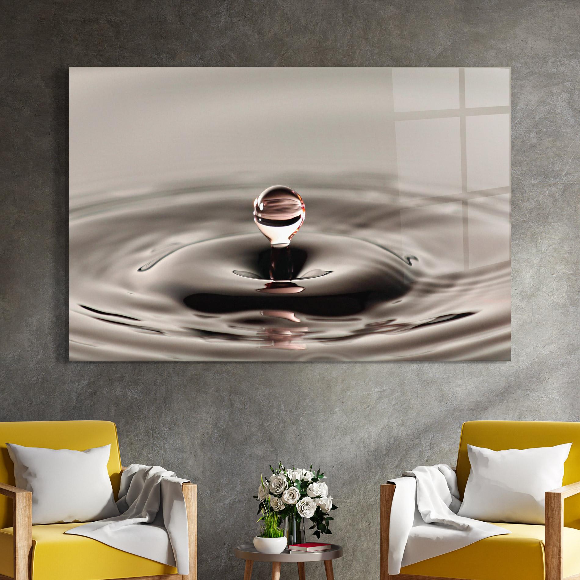 Tablou Sticla Close Red Water Drop mockup 4