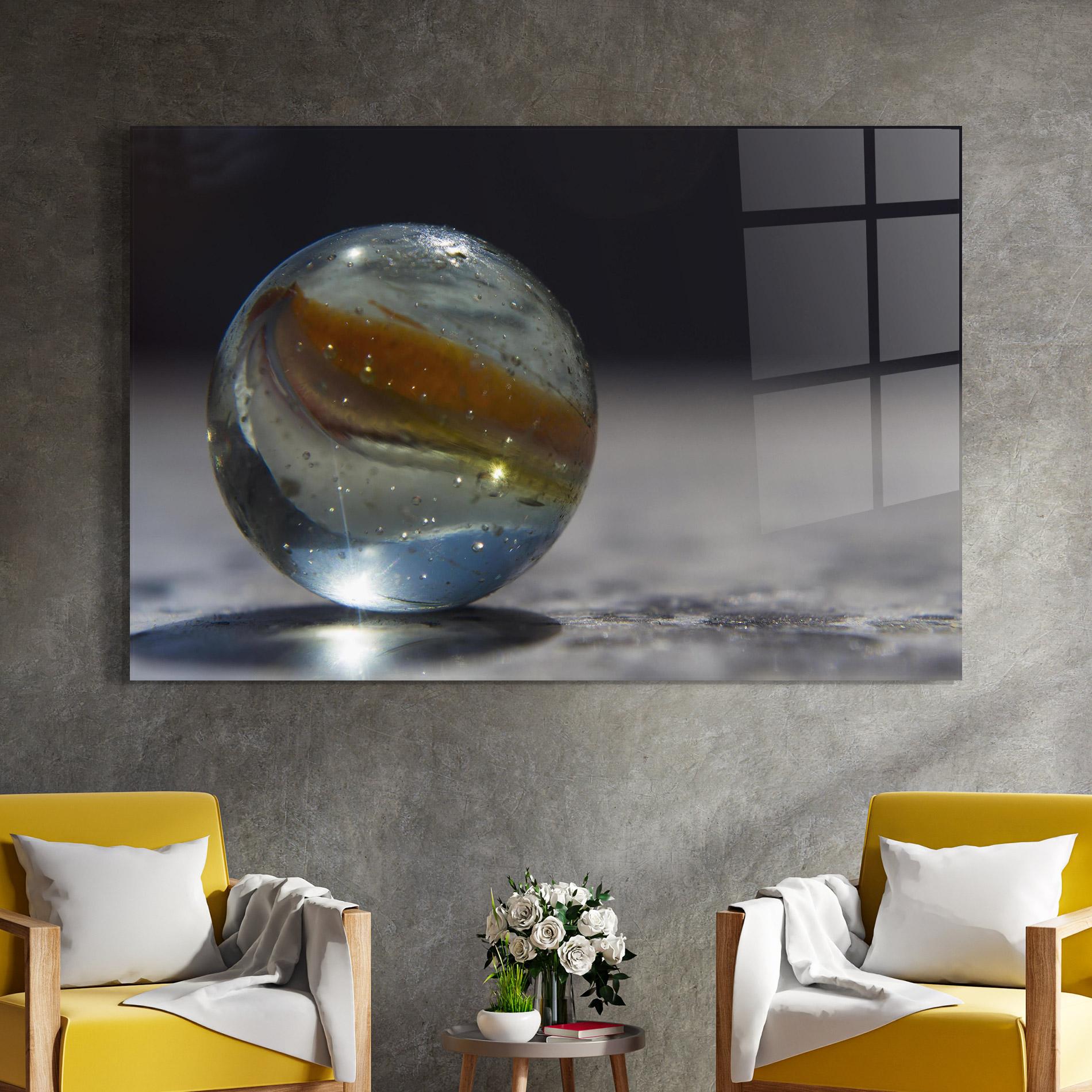 Tablou Sticla Colorful Glass Sphere mockup 4