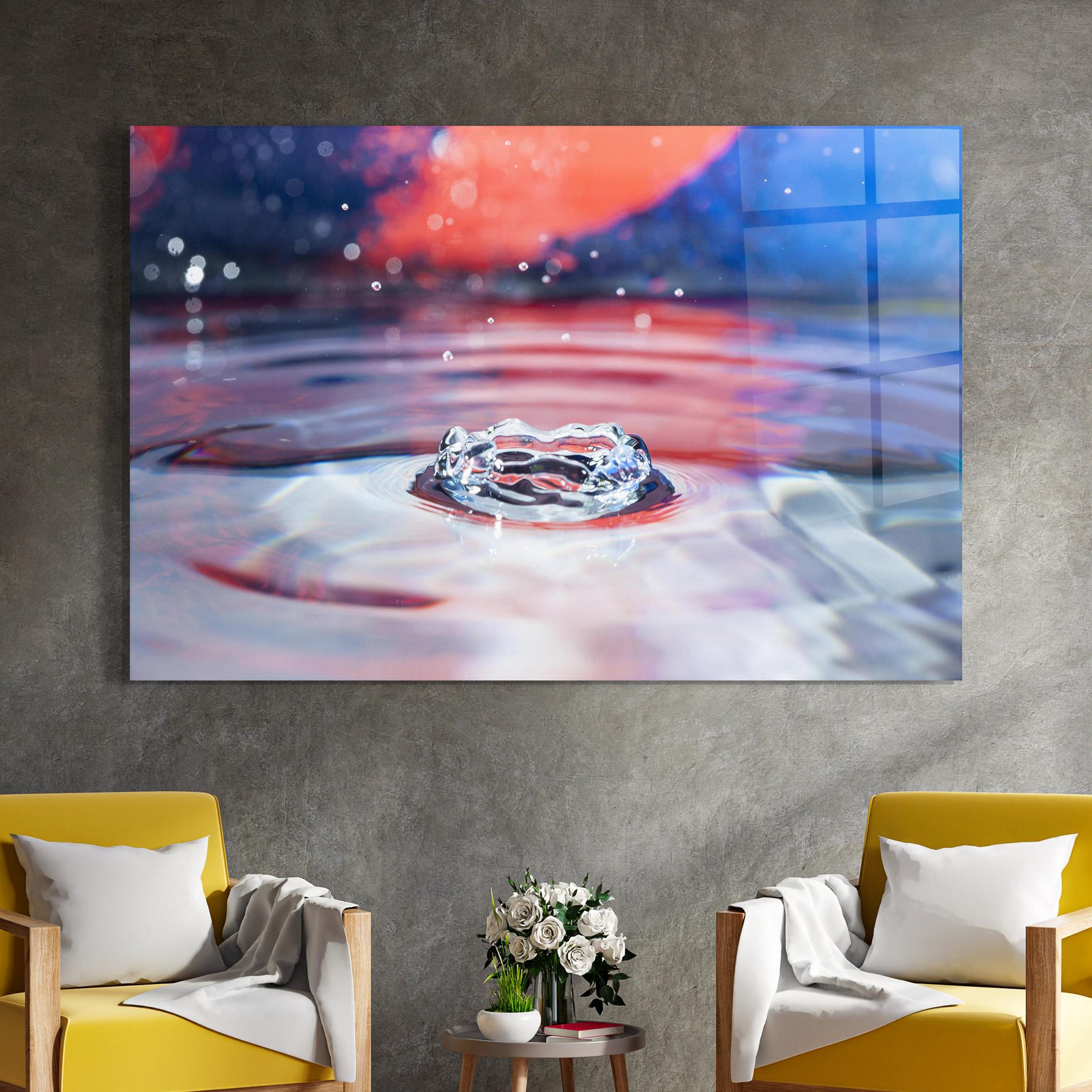 Tablou Sticla Colorful Water Surface mockup 4