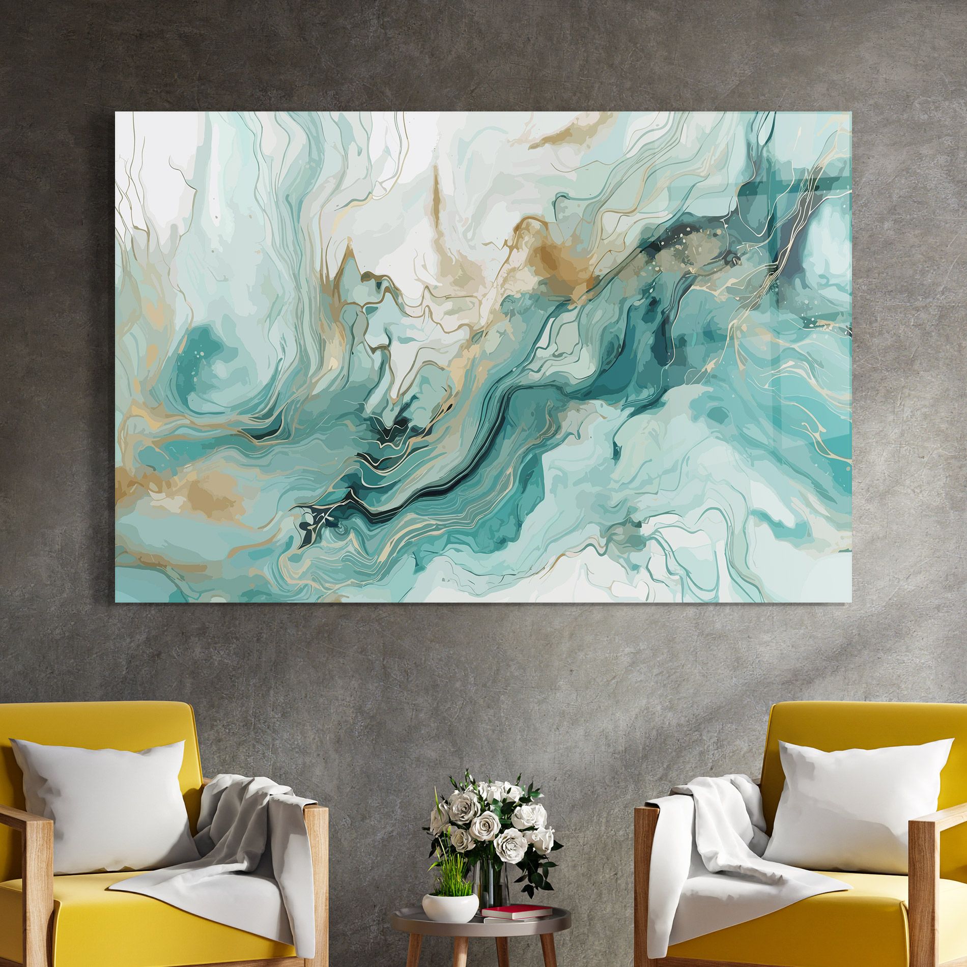 Green Gold Water mockup 4