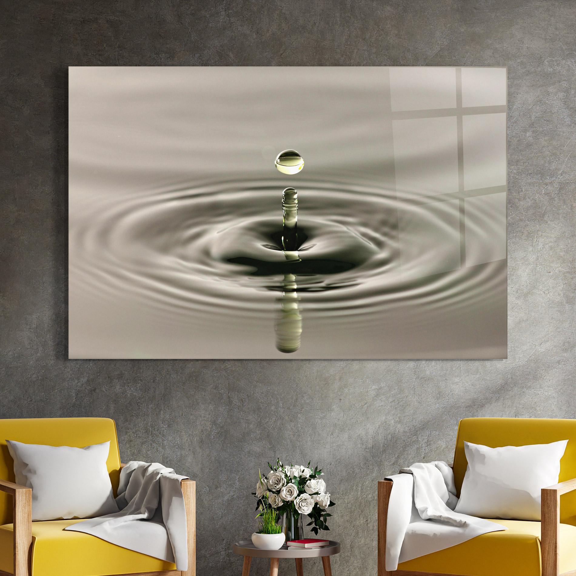 Tablou Sticla Green Water Drop mockup 4