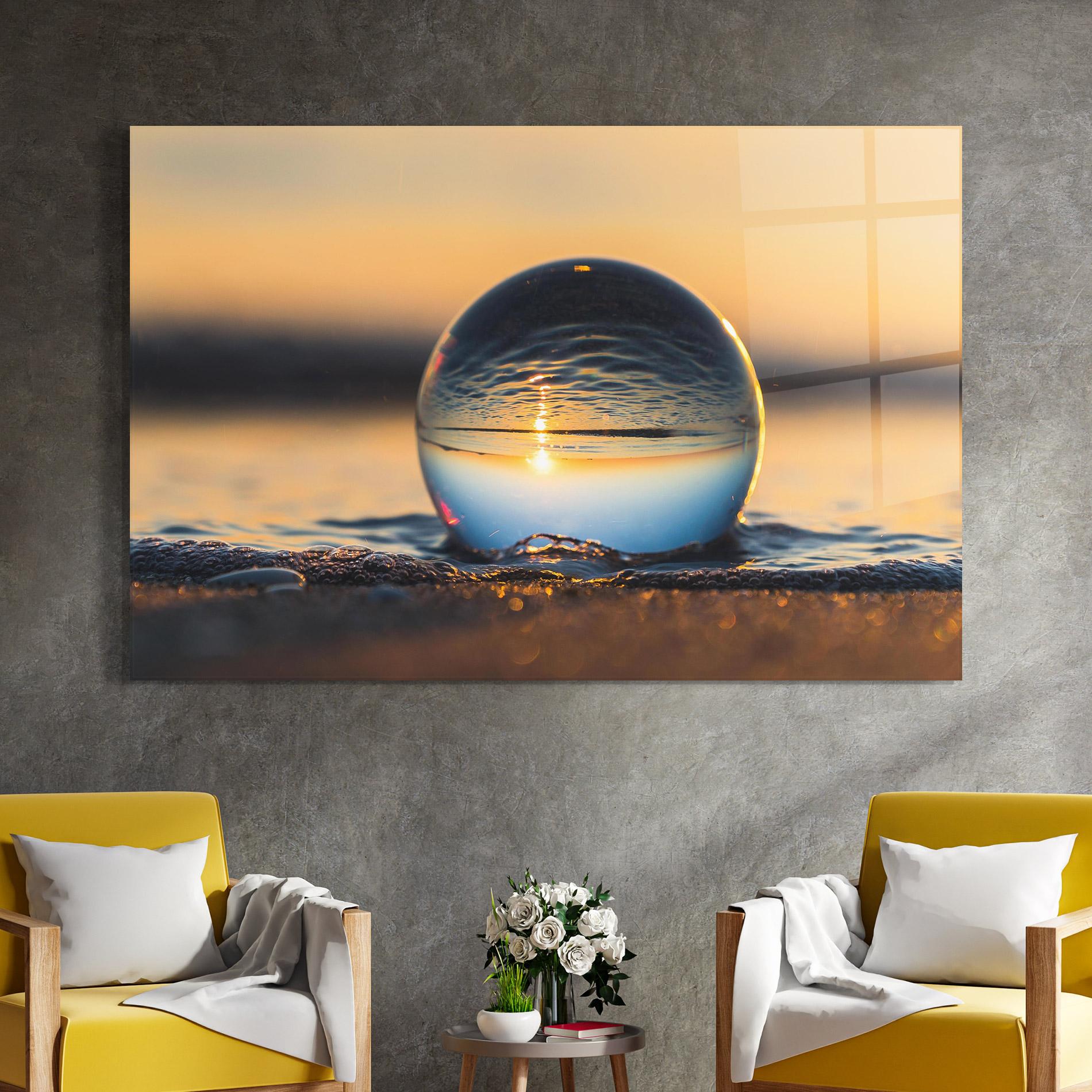 Tablou Sticla Water Bubble Reflecting mockup 4