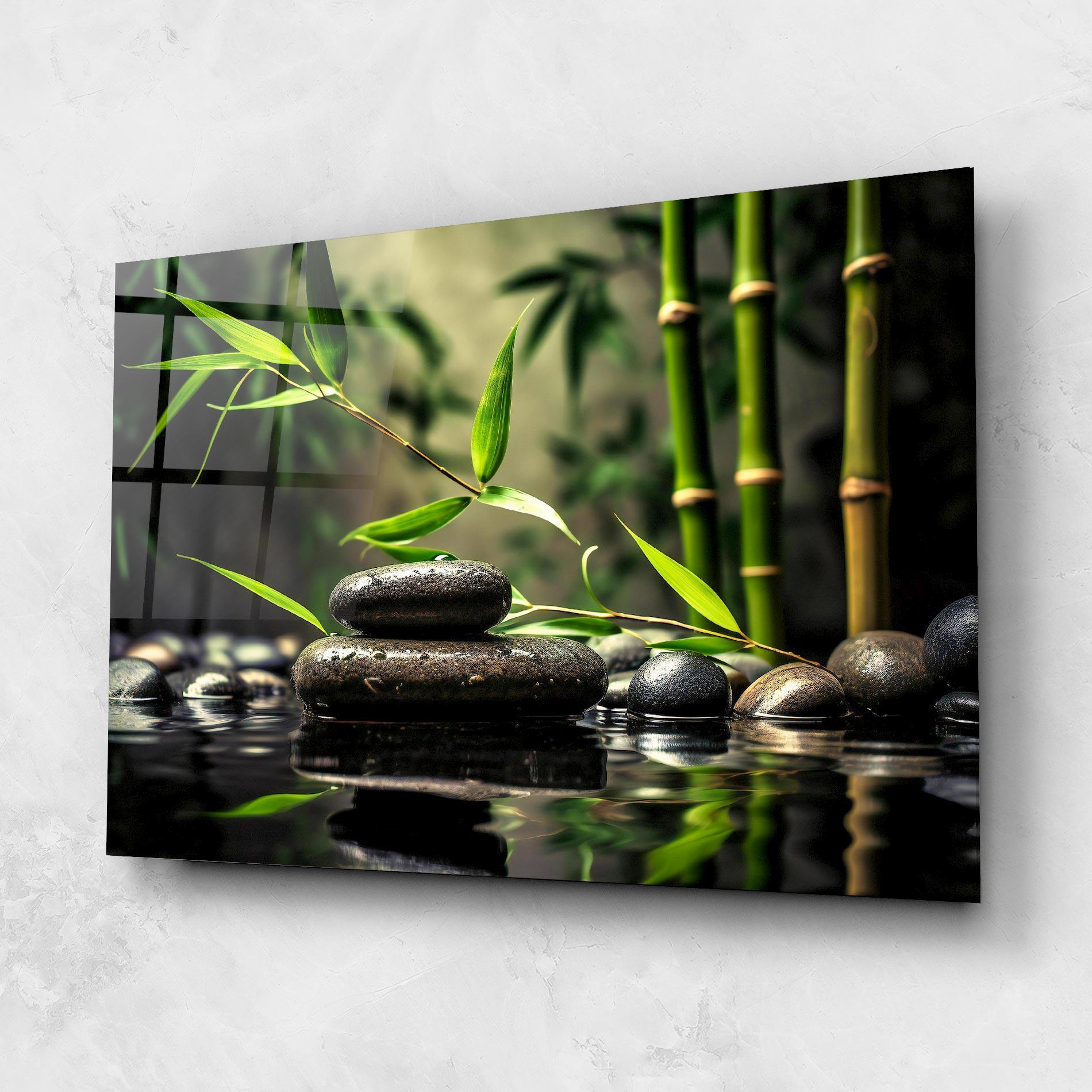Tablou Sticla Bamboo Plant Water mockup 1