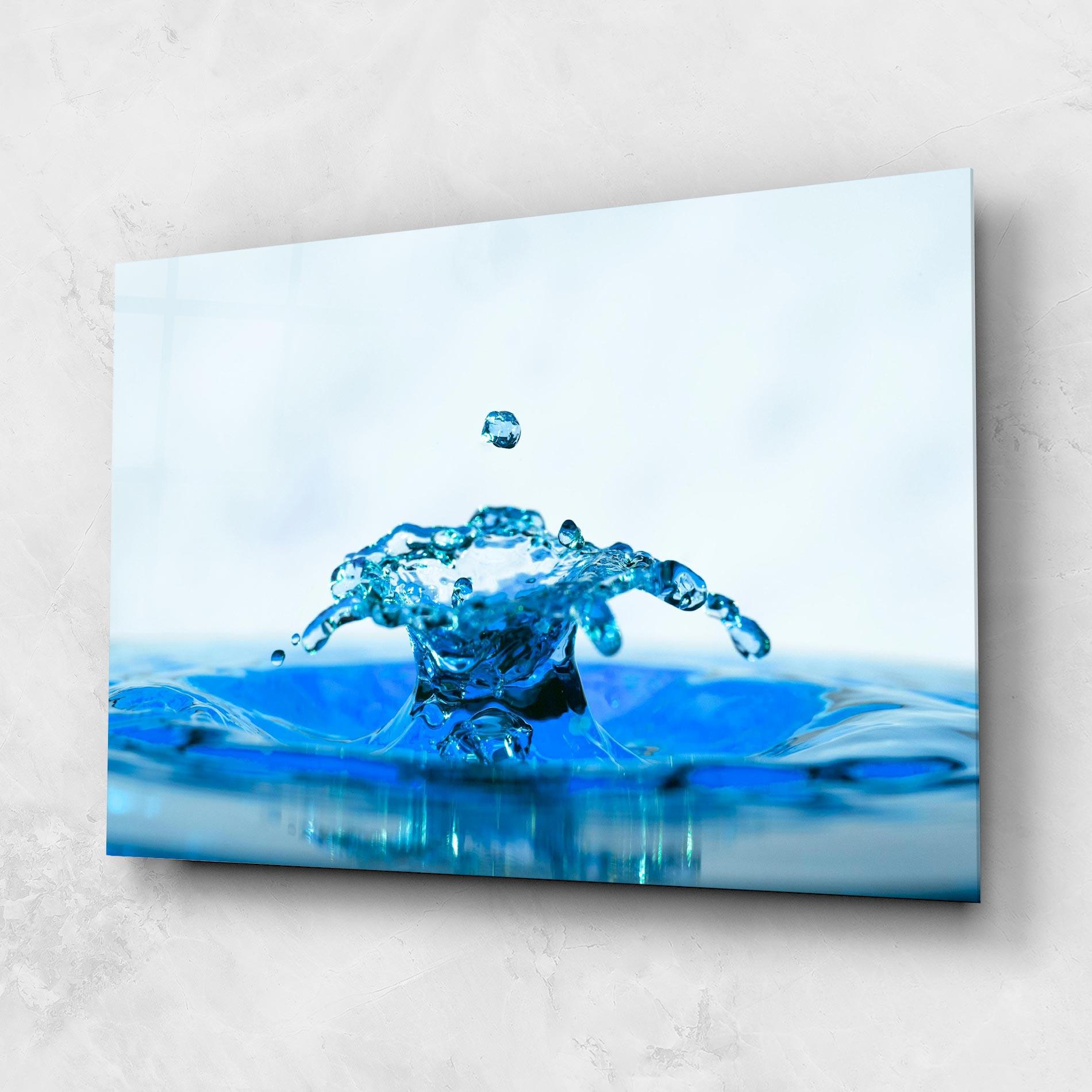 Tablou Sticla Blue Water Splash mockup 1