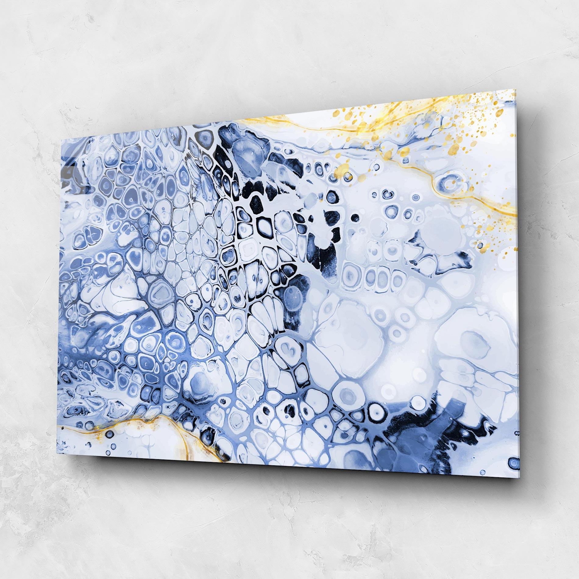 Tablou Sticla Blue Yellow Water Art mockup 1