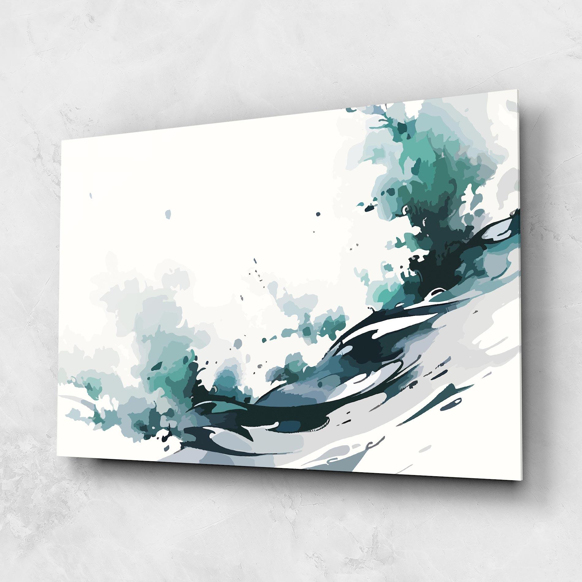Tablou Sticla Green Blue Wave mockup 1