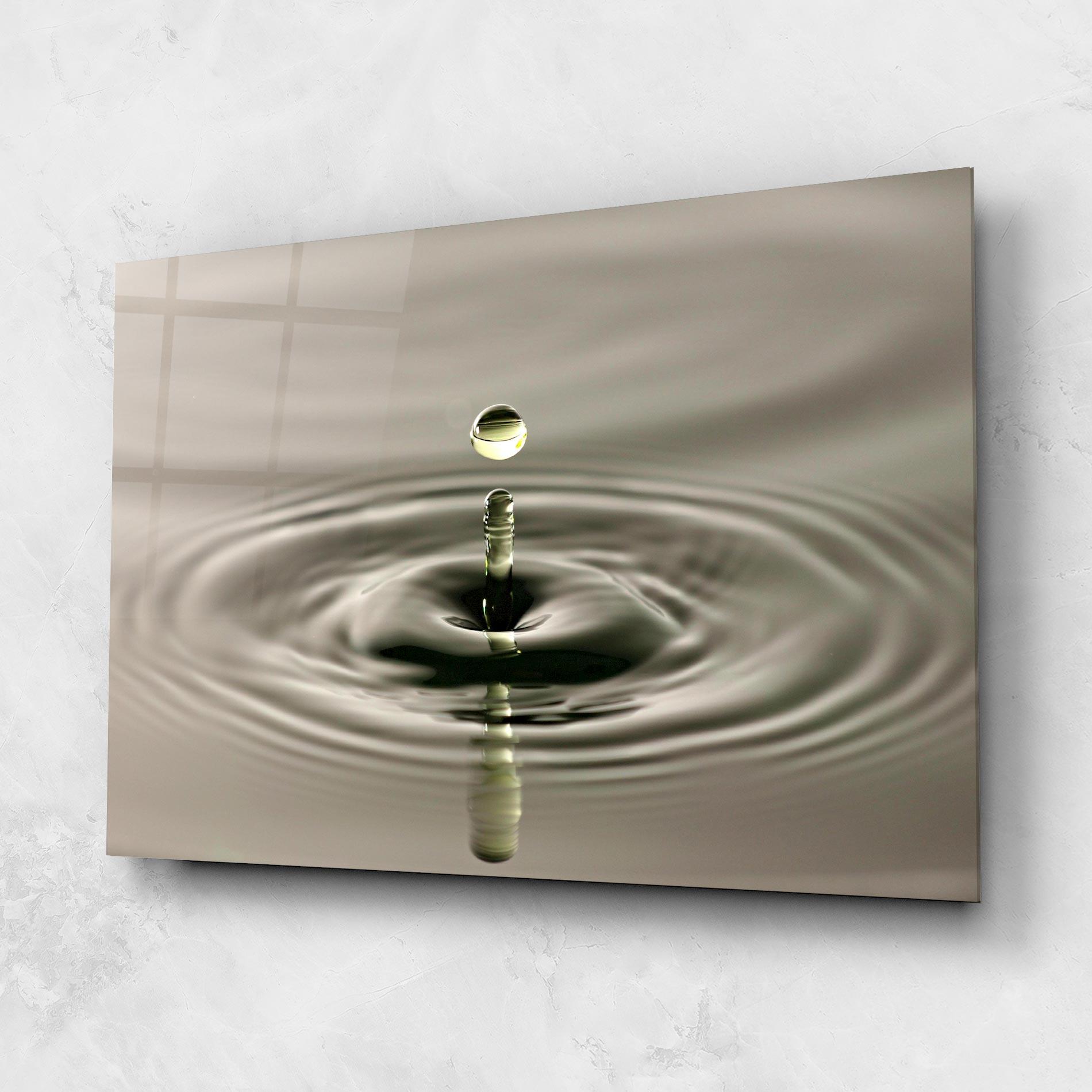 Tablou Sticla Green Water Drop mockup 1