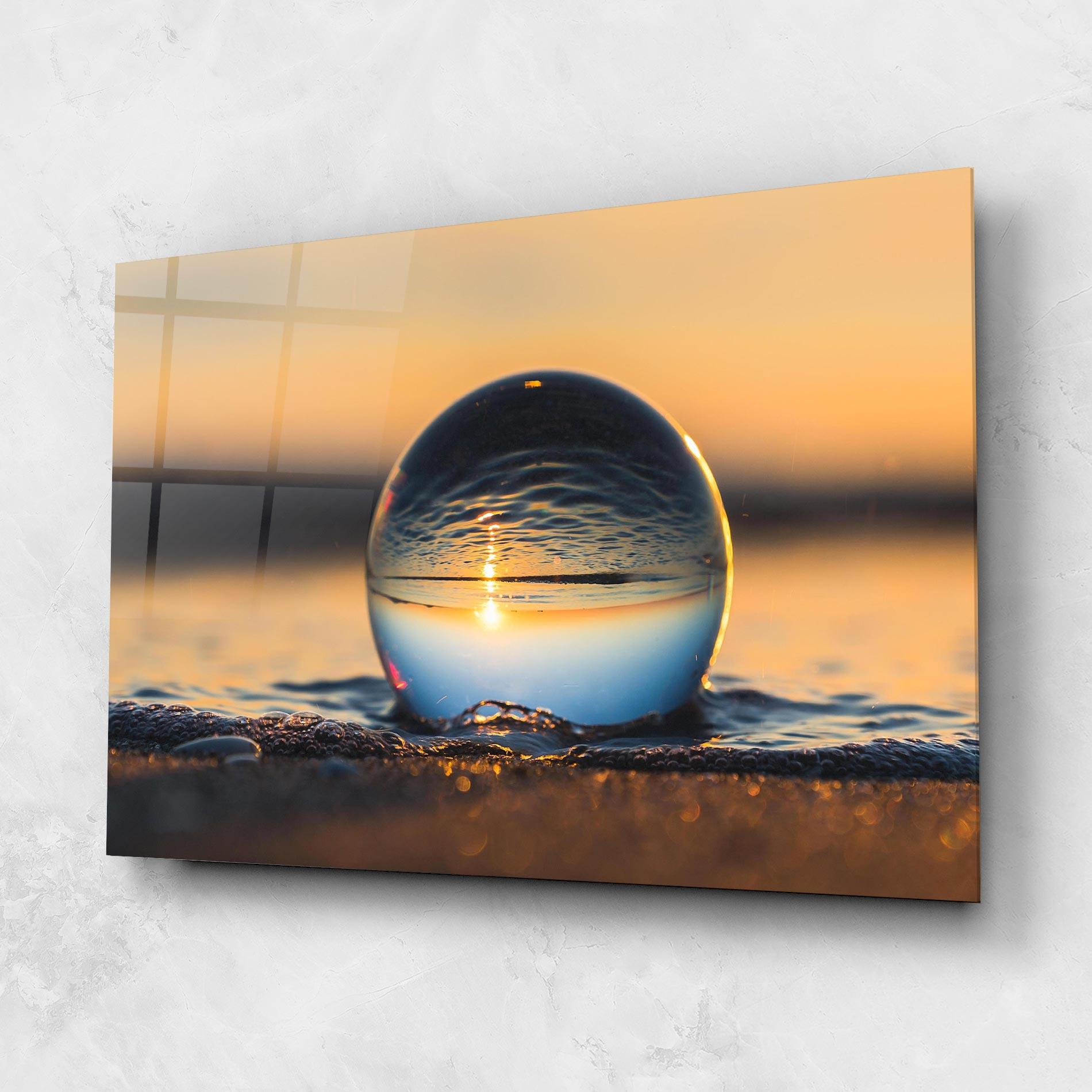 Tablou Sticla Water Bubble Reflecting mockup 1