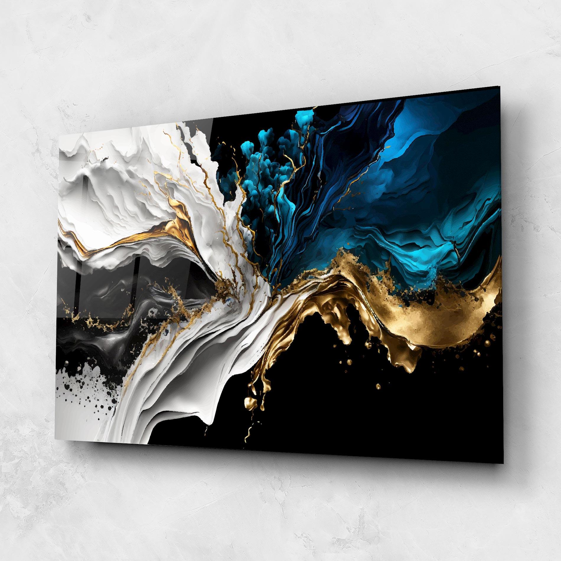 Tablou Sticla White Black Wave mockup 1
