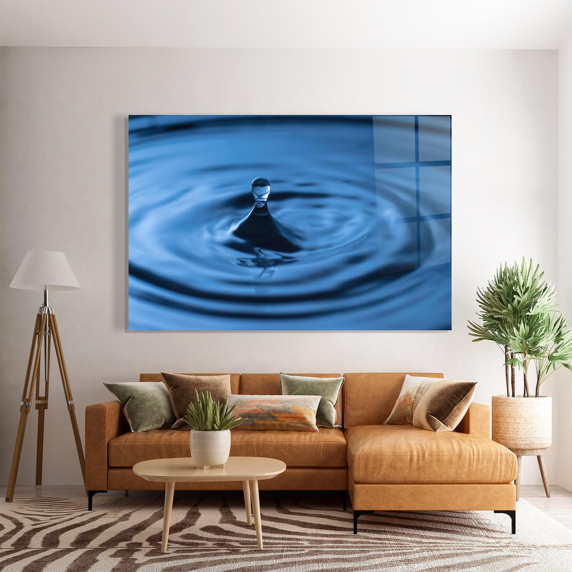 Tablou Sticla Blue Small Drop mockup 7